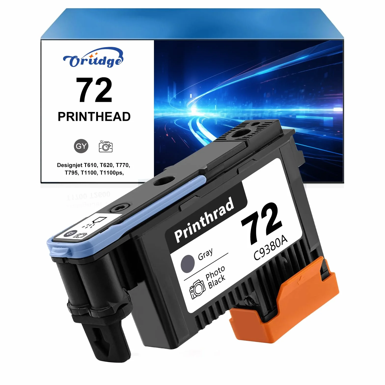 Tête d'impression HP 72 C9380A Remplacement pour Designjet T1300 T1200 T1120 T1100 T610 T620 T795 T790 T770 Gris Photo Noir