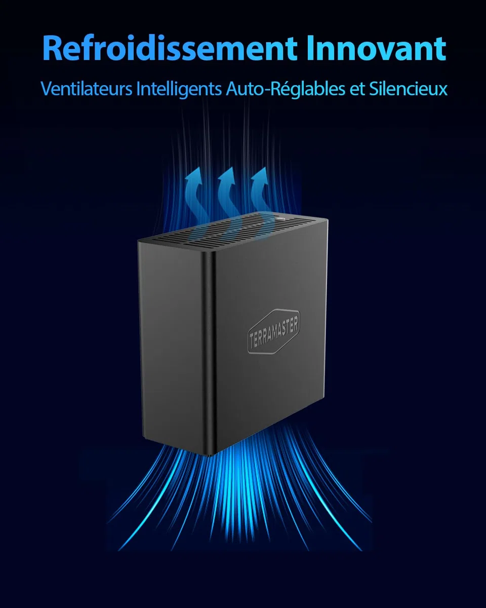 TERRAMASTER F4 SSD NAS Stockage - Serveur NAS 4 Baies Tout SSD, Processeur QuadCore N95, 8GB RAM DDR5, Port 5GbE, 4 Dissipateurs Inclus, Stockage en Réseau Puissant Format Compact (sans Disque)