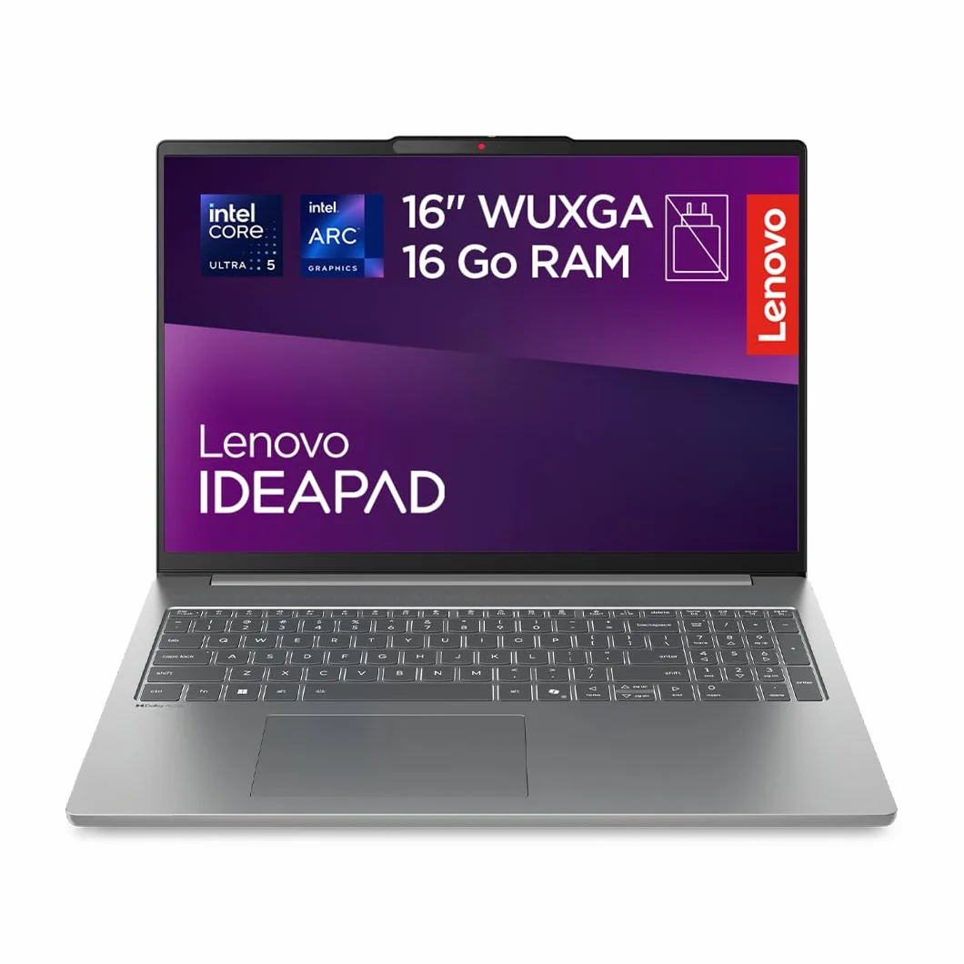 Lenovo IdeaPad Slim 5 16IMH10 Ordinateur Portable 16" WUXGA Intel Core Ultra 5 135H RAM 16Go SSD 512Go Windows 11 Home Clavier AZERTY Français Gris