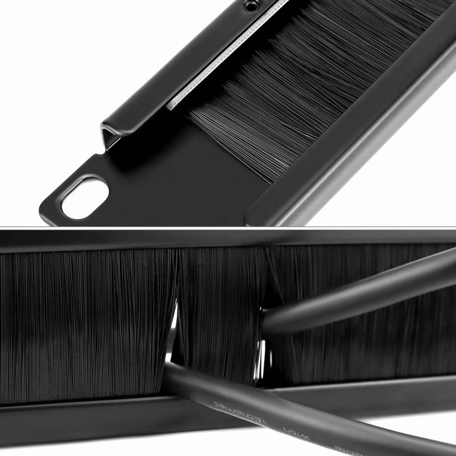 QWORK Entrée de câble Passe-câble avec Brosse pour Armoire Serveur 19"