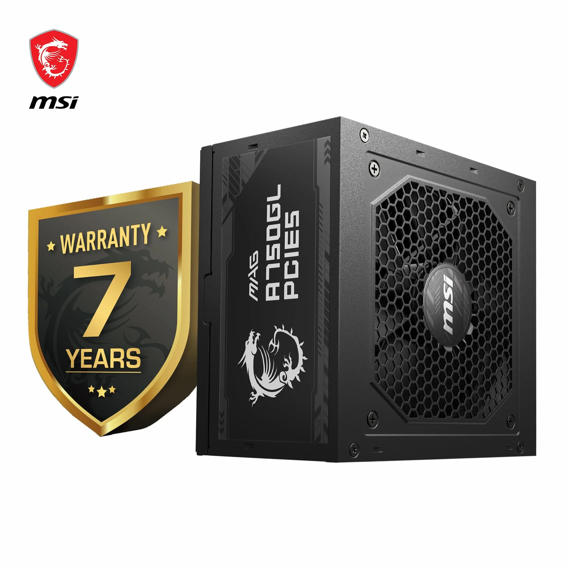 MSI MAG A750GL PCIE5 Alimentation 750W 80 Plus Gold Modulaire ATX 3.0 PCIe 5.0 Ventilateur 120mm