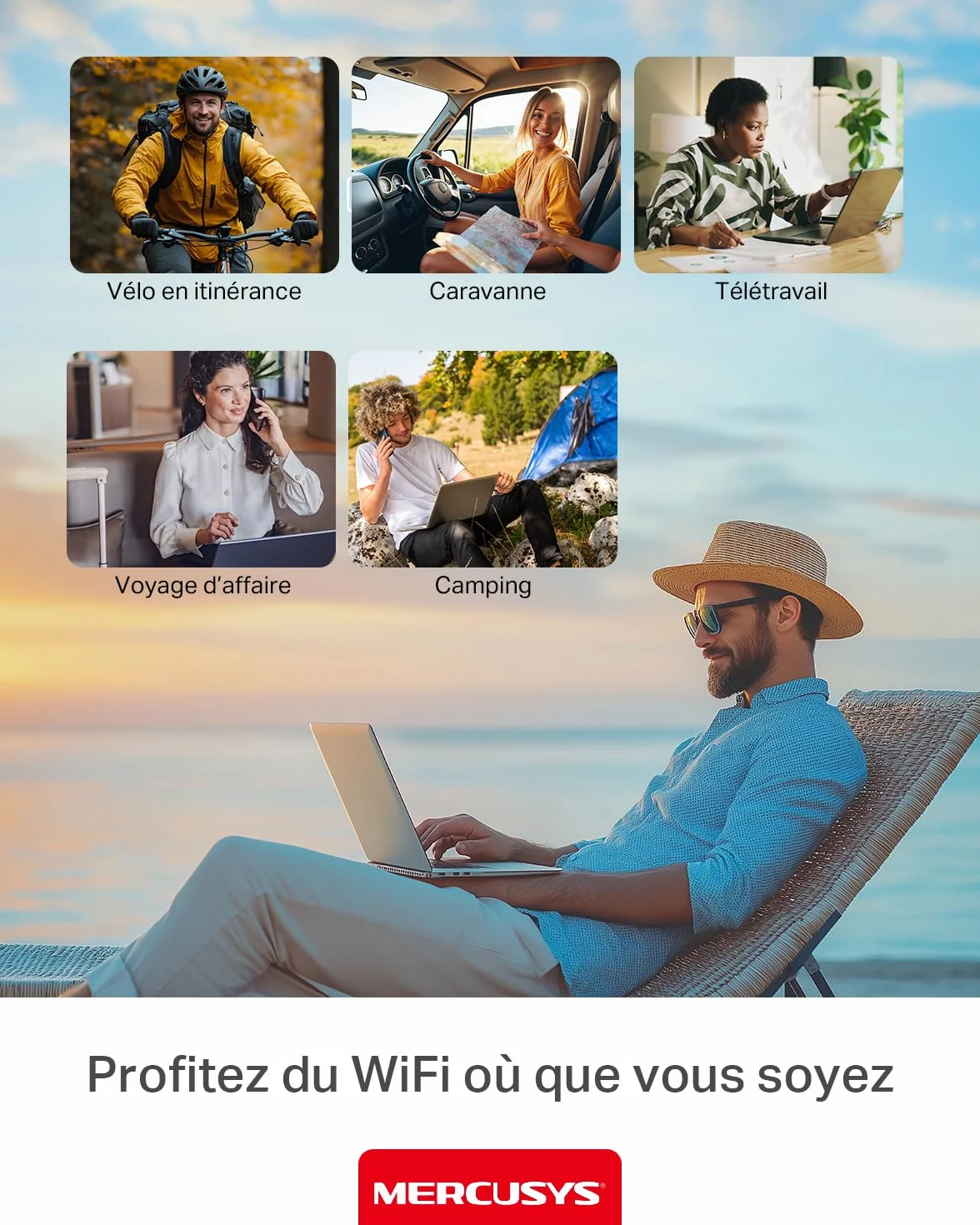 TP-Link MT115 Mercusys Hotspot 4G LTE Mobile Wi-Fi MiFi 6 AX300 Jusqu'à 287 MB/s Pocket WiFi Portable Batterie 2400 mAh Écran LCD Déverrouillé
