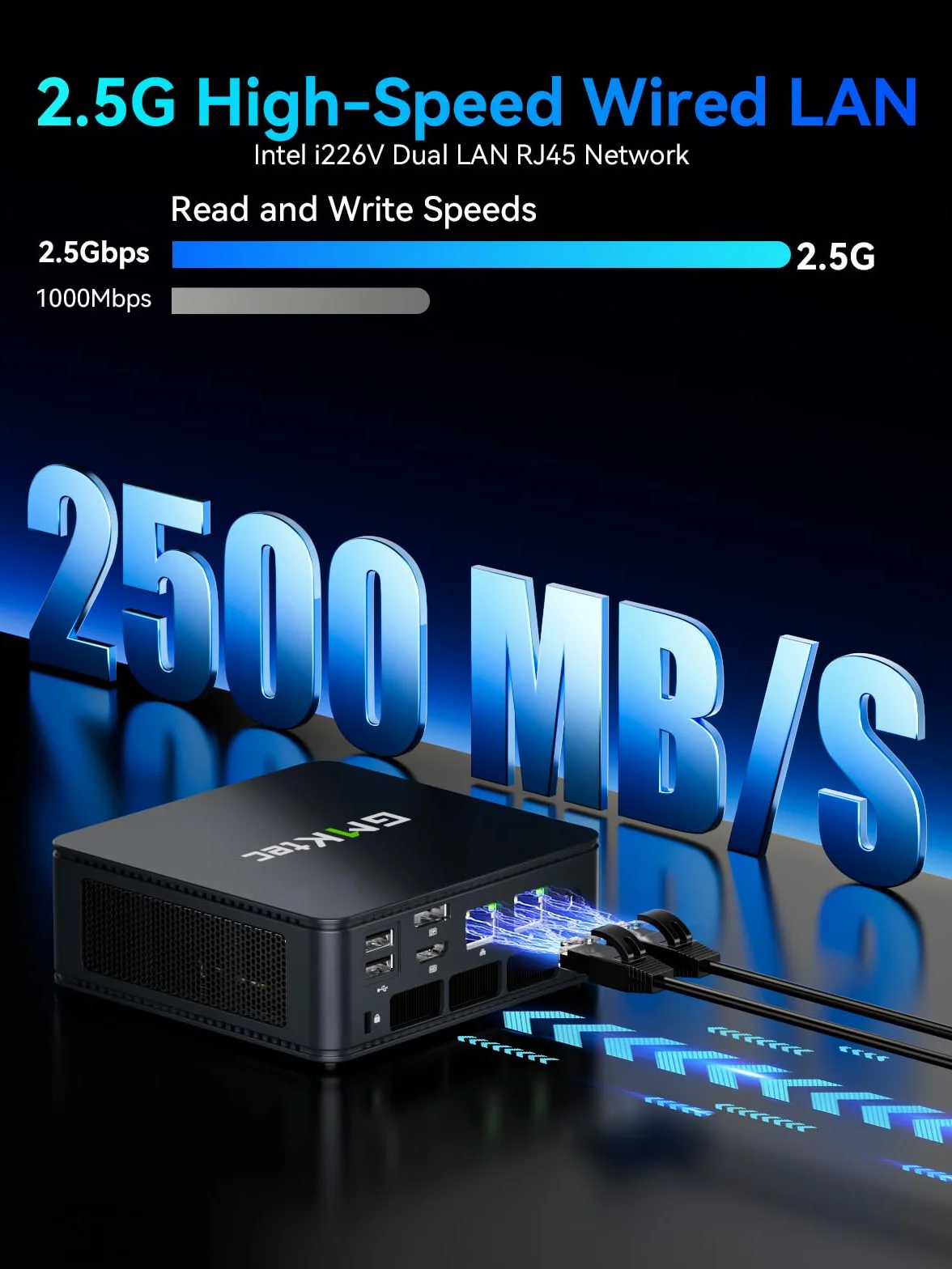 GMKtec Mini PC AMD Ryzen 7 7730U M5 Ultra 16 Go DDR4 512 Go SSD PCIe Double LAN 2.5G WiFi 6 USB-C