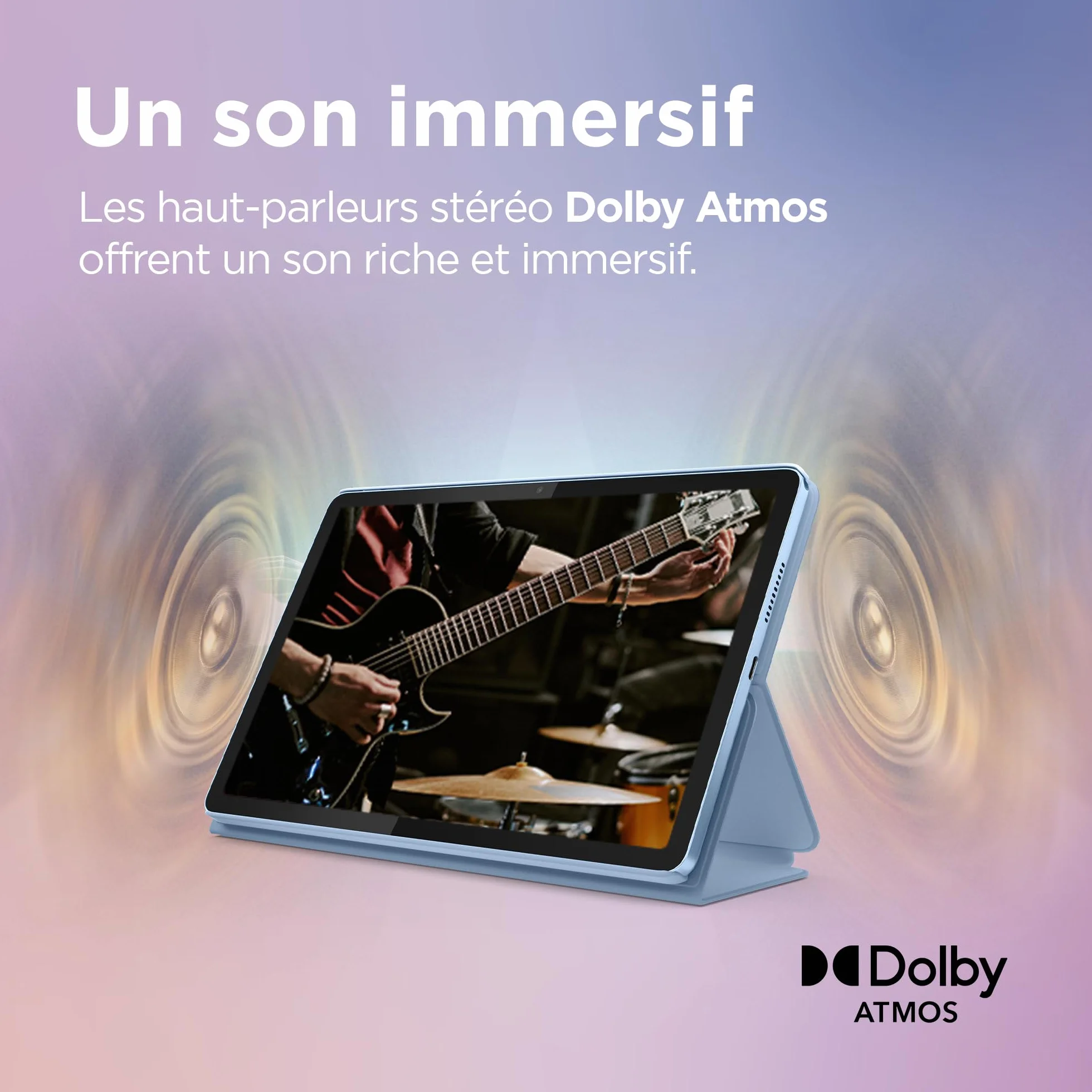 Lenovo Tab 10.1" WUXGA Tablette Tactile MediaTek Helio G85 8 Cœurs RAM 4Go 128Go Android 14 WiFi 5 Bluetooth Polar Blue