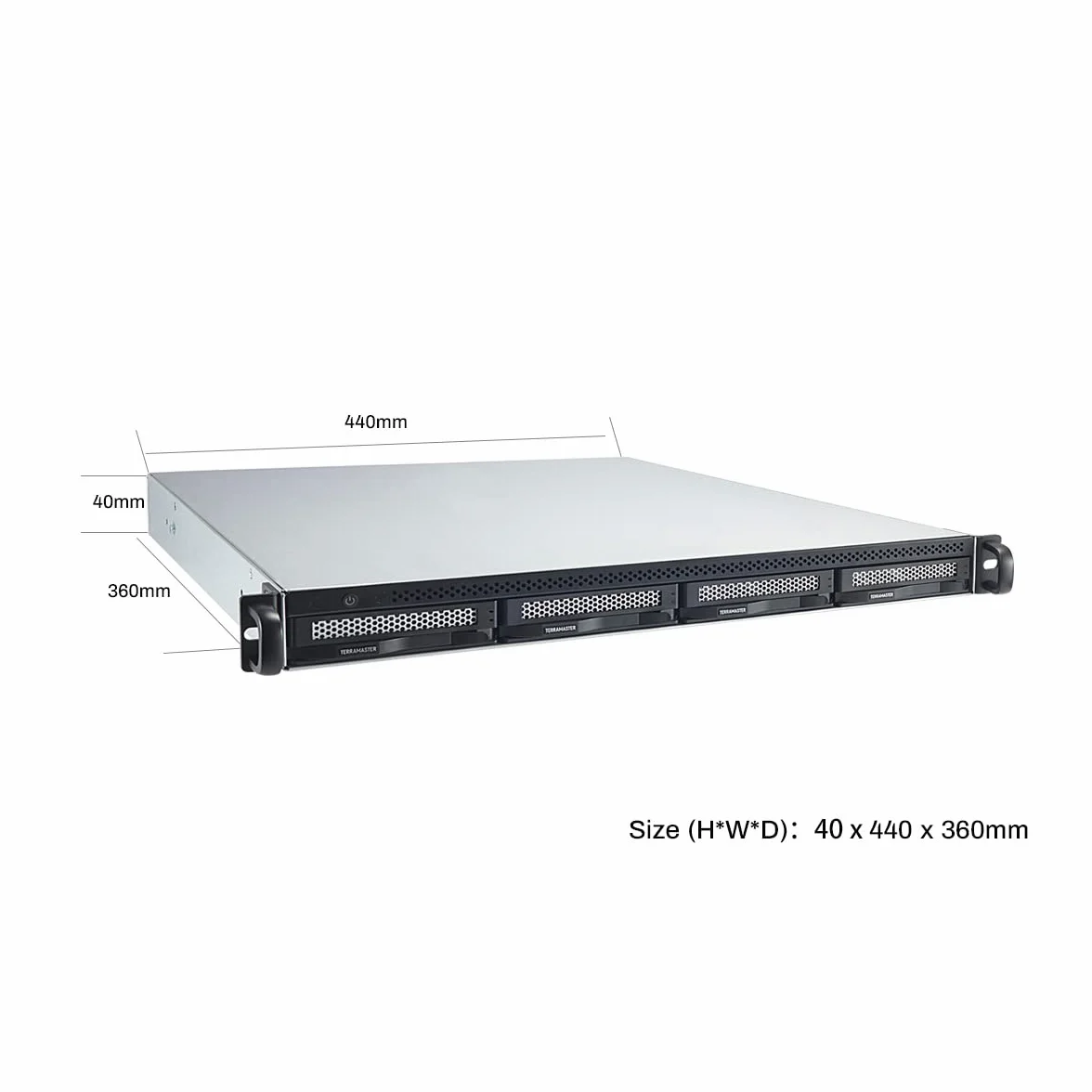 TERRAMASTER U4-423 2.5GbE NAS Rackmount 1U 4-Bay High Performance pour SMB avec N5105/5095 Quad-Core CPU, 4GB DDR4 Memory, 2.5GbE Port x 2, Network Storage Server (sans Disque)