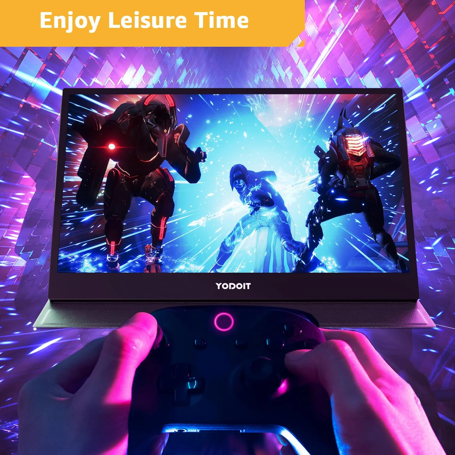 Yodoit Écran Portable 15,6" FHD Moniteur IPS HDMI USB Type C Haut-parleurs Intégrés pour PC MacBook Xbox PS5 Switch