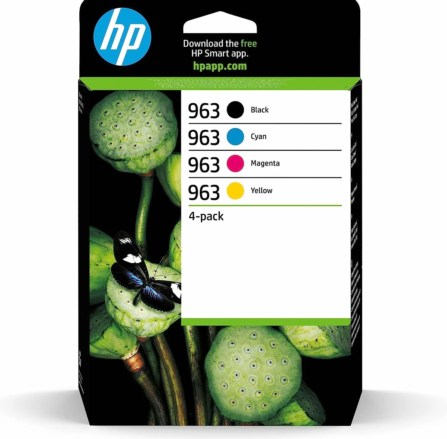 HP 963 Cartouches d'Encre Originales 4 Pack Noir Jaune Cyan Magenta Compatible OfficeJet Pro 9010 9020