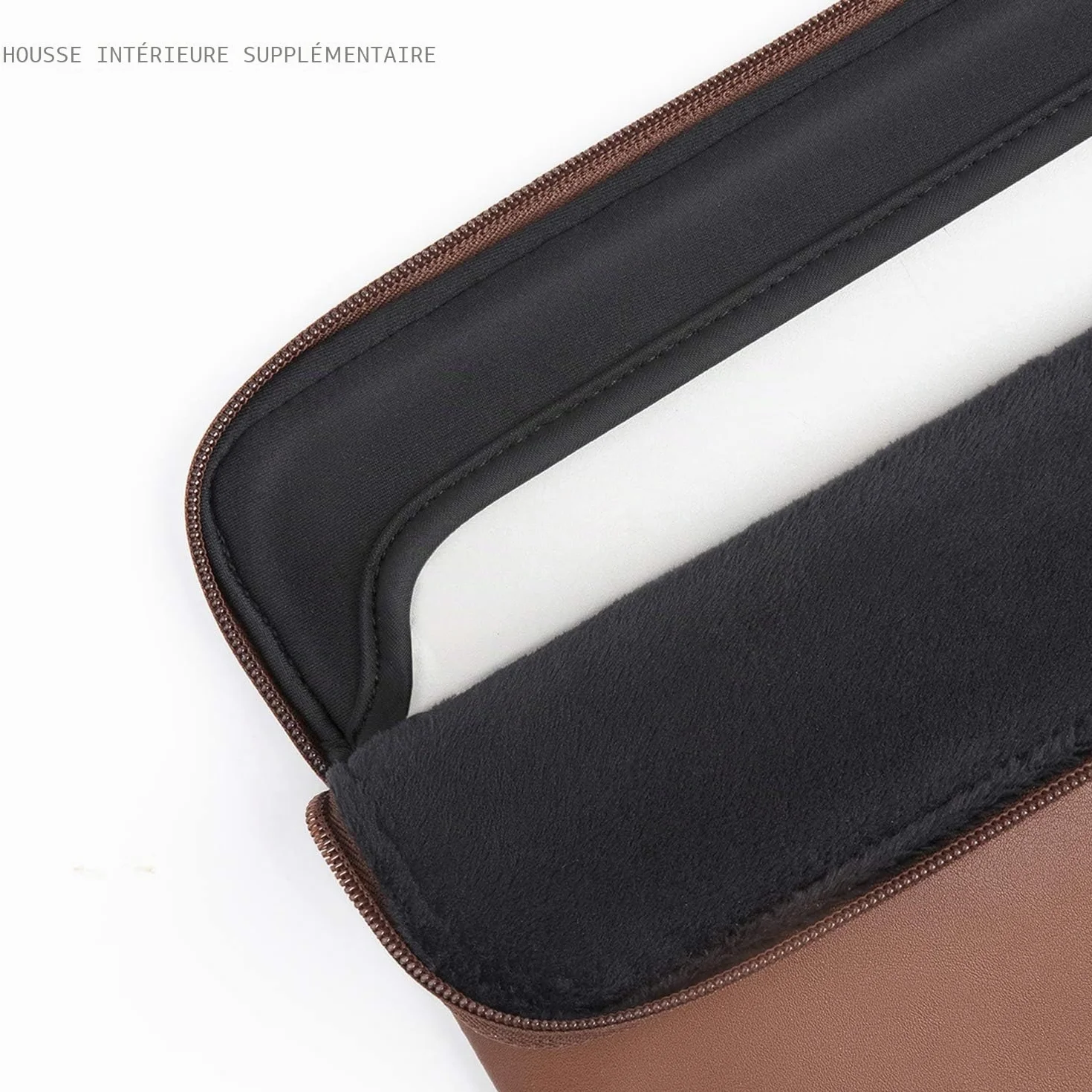 Comfyable Housse Protection Fine Ordinateur Portable Compatible MacBook Air MacBook Pro 13/13,3/14" Pochette Simili-Cuir Marron