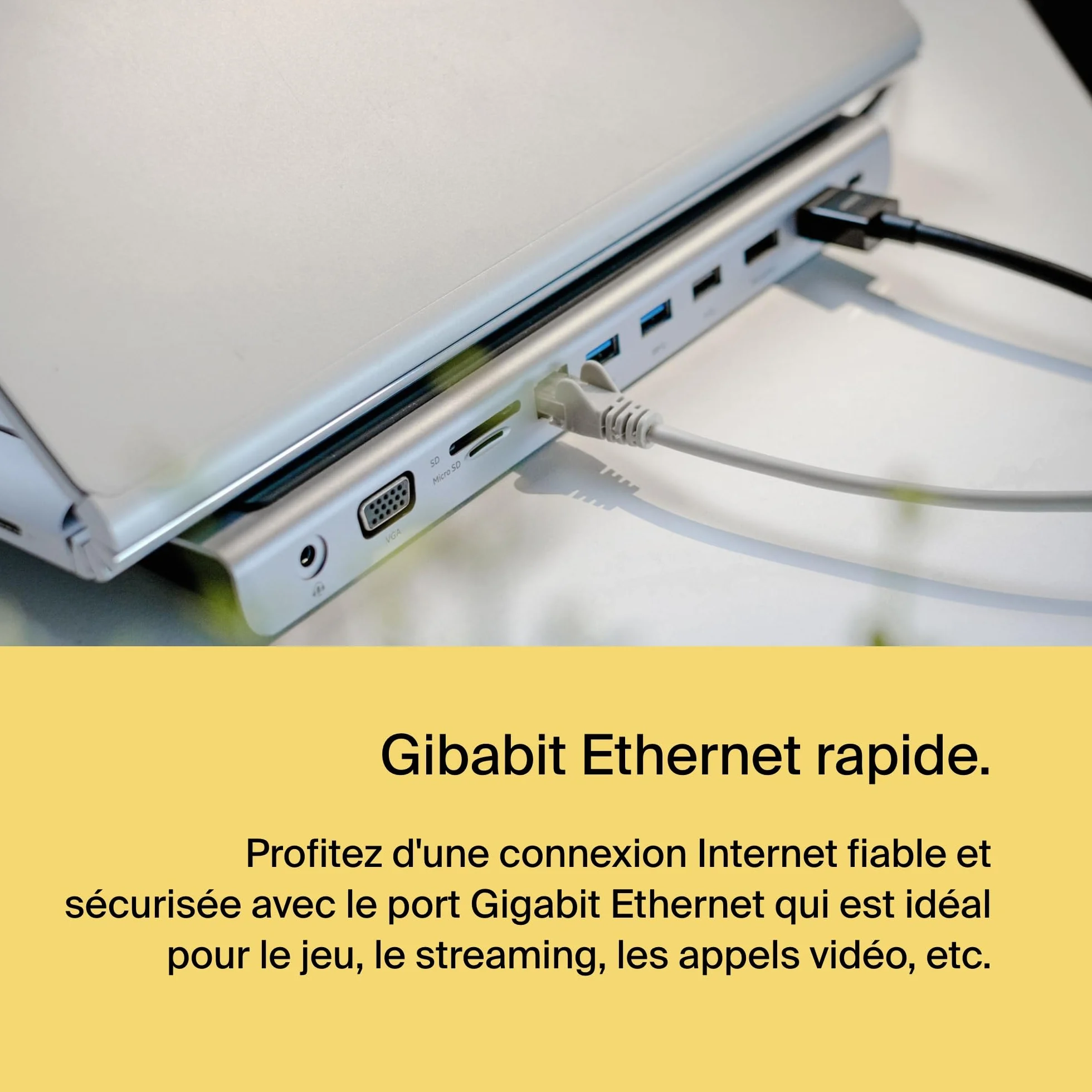 Belkin Station d'accueil USB-C multiport 11-en-1 Hub USB-C 4K HDMI DP VGA USB-C PD 100W 3 USB-A Gigabit Ethernet SD MicroSD 3,5 mm