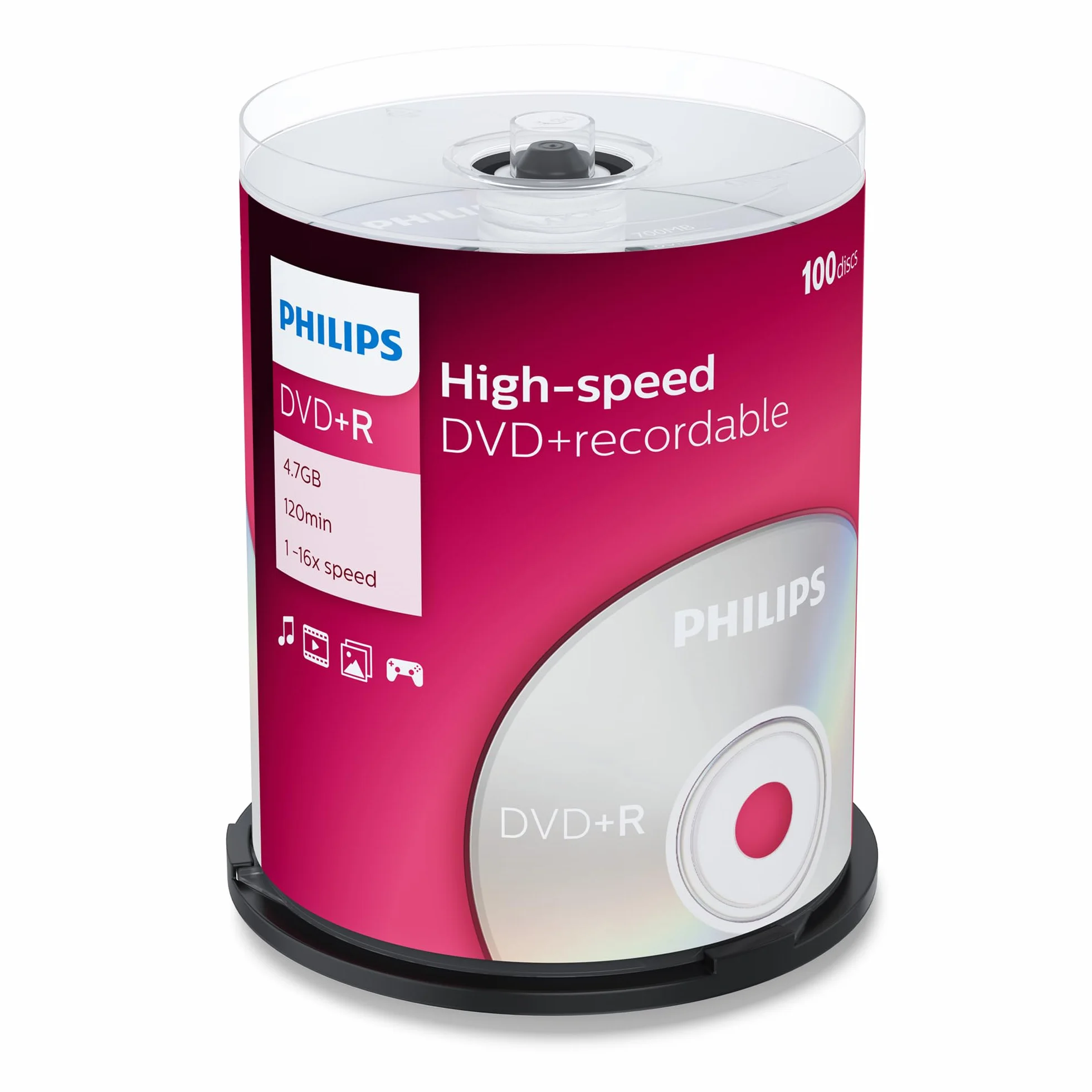 Philips DVD+R 16x 100 pièces 4,7GB