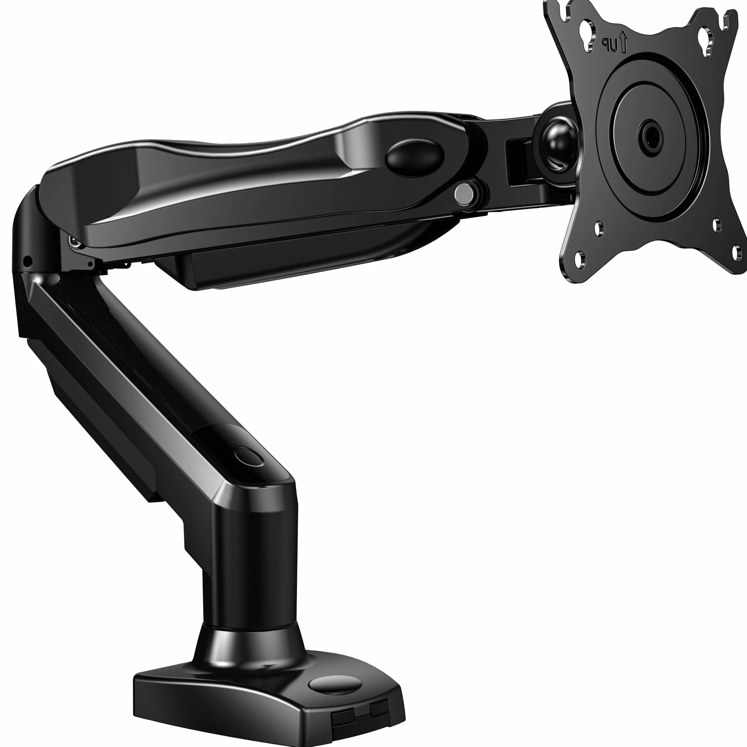 HUANUO Support Écran PC 13-32 Pouces Bras Simple Réglable Hauteur Inclinaison Pivotement Rotatif VESA 75 100 mm