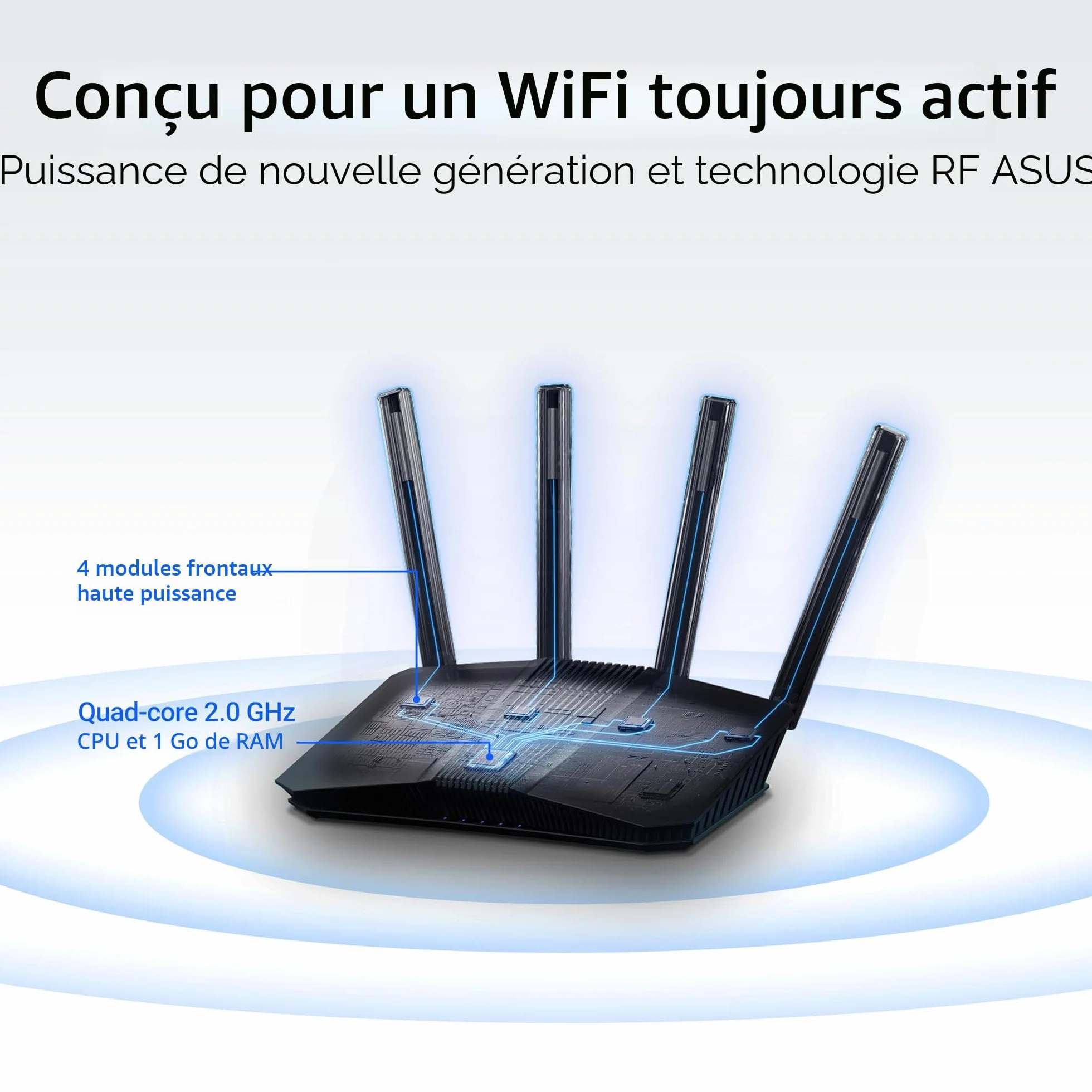 ASUS RT-BE58U V2 Routeur Wi-Fi 7 Double Bande 4K-QAM MLO Port WAN/LAN 2.5G Quatre Ports 1G Sécurité Réseau Niveau Commercial Contrôle Parental IoT VPN