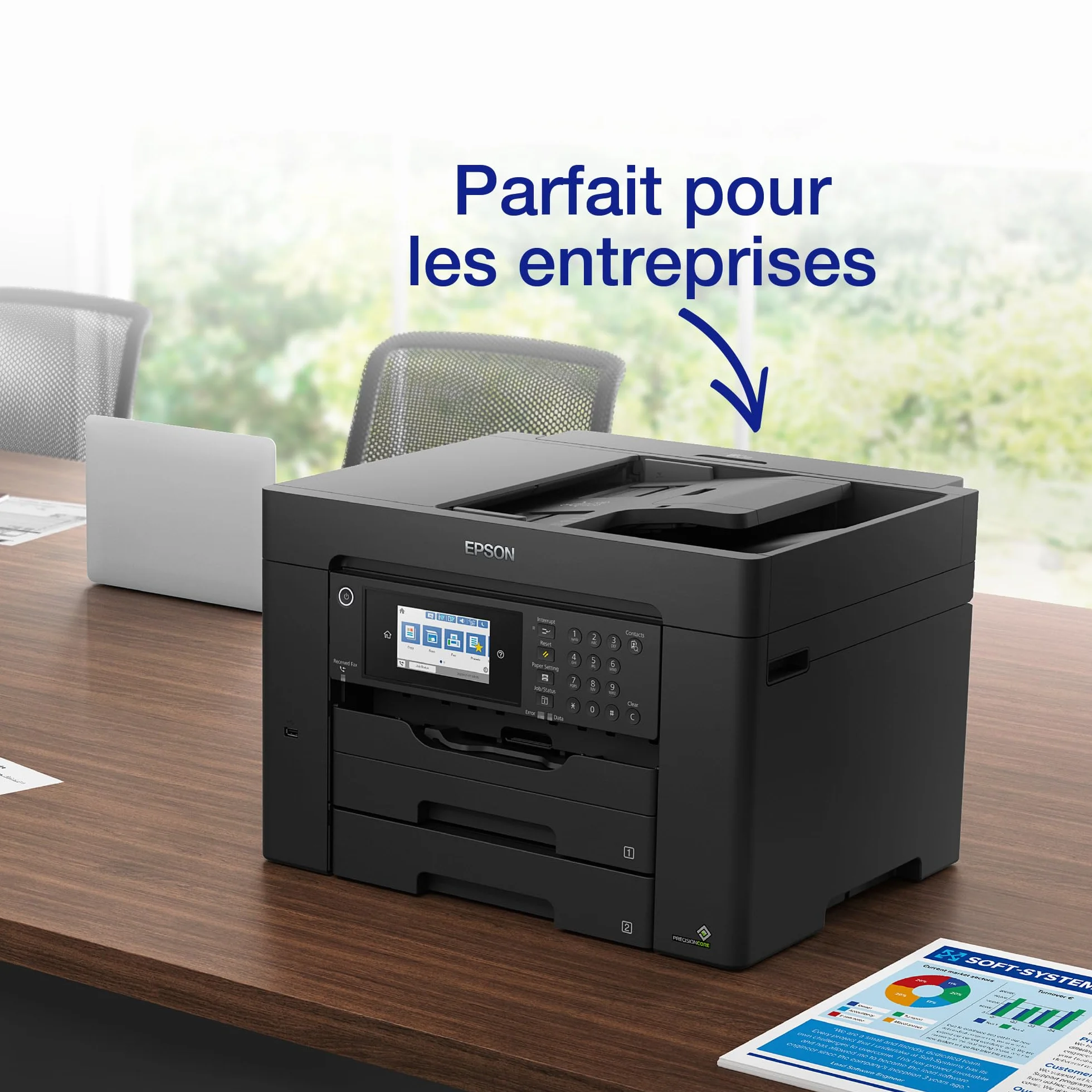 EPSON WorkForce WF-7840DTW Imprimante A3+ 4-en-1 recto-verso WiFi Direct Ethernet PrecisionCore 25ppm Noir 12ppm Couleur