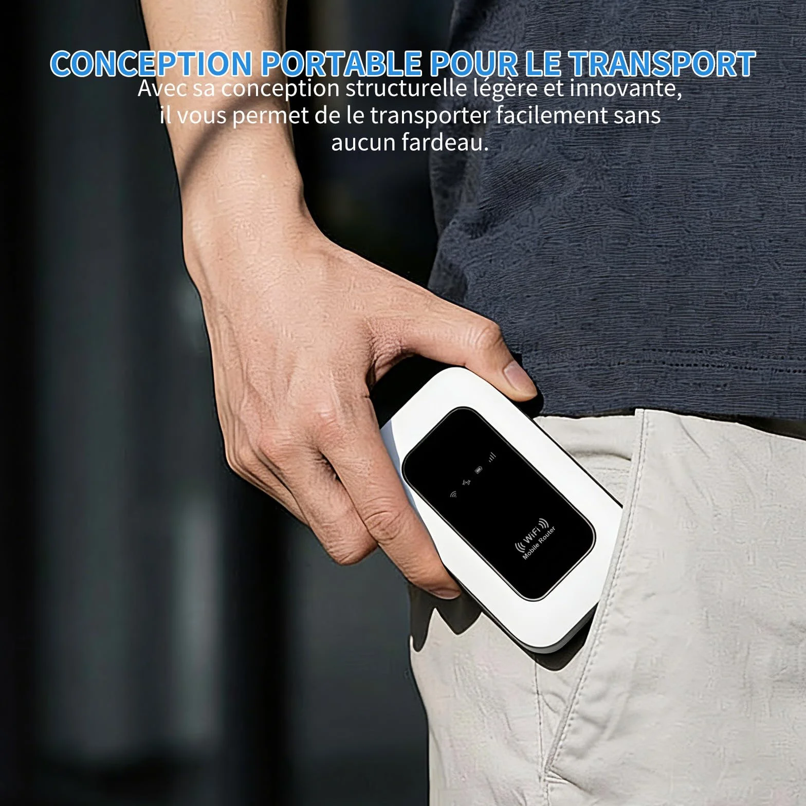 Routeur 4G Portable WiFi 6 avec Slot SIM Déverrouillé – Modem 4G Carte SIM, Internet Mobile Haut Débit 4G/4G+, Connecte jusqu'à 28 appareils