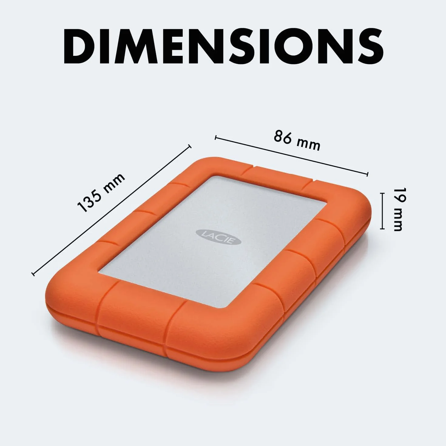 LaCie Rugged Mini 1To Portable 2.5" Disque Dur Externe pour PC Mac iPad iPhone