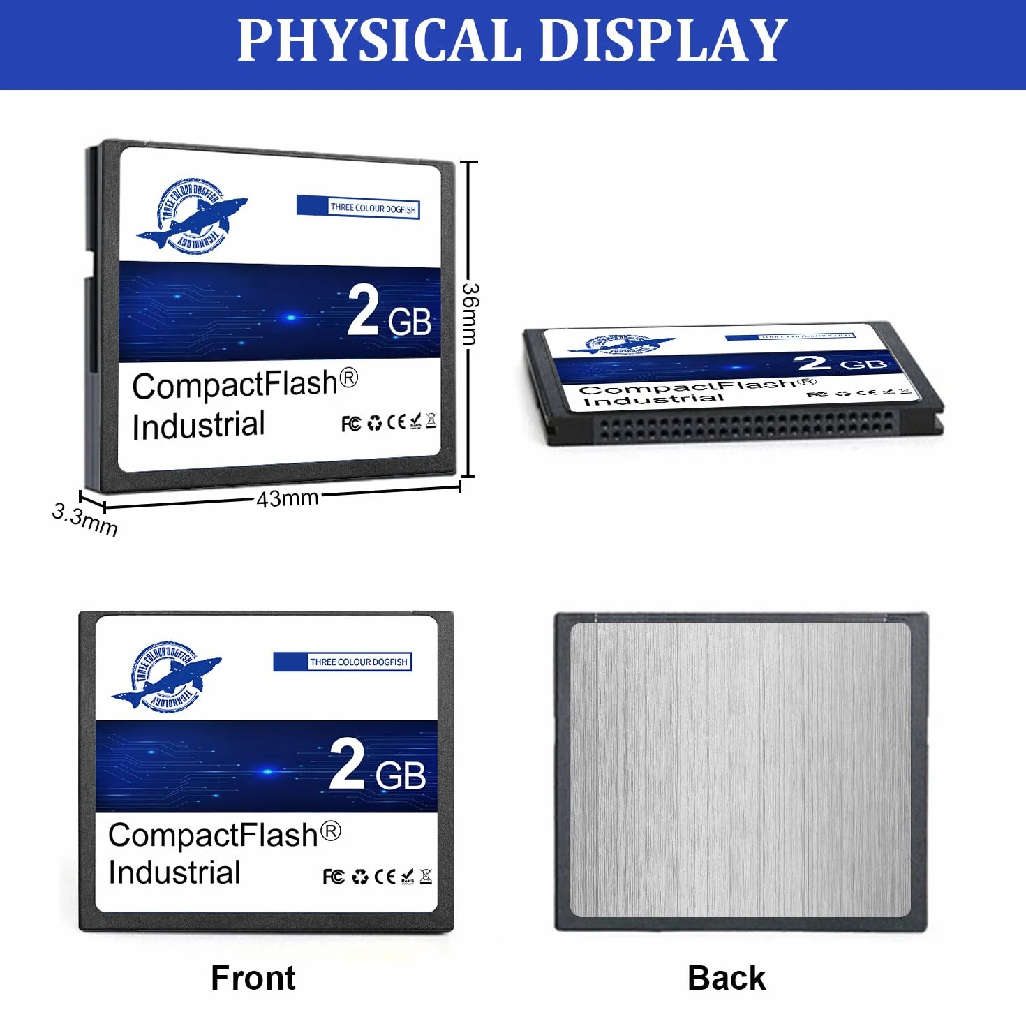 Dogfish Carte Mémoire Compact Flash 2Go 5 Pack CF Type I pour Appareil Photo Numérique
