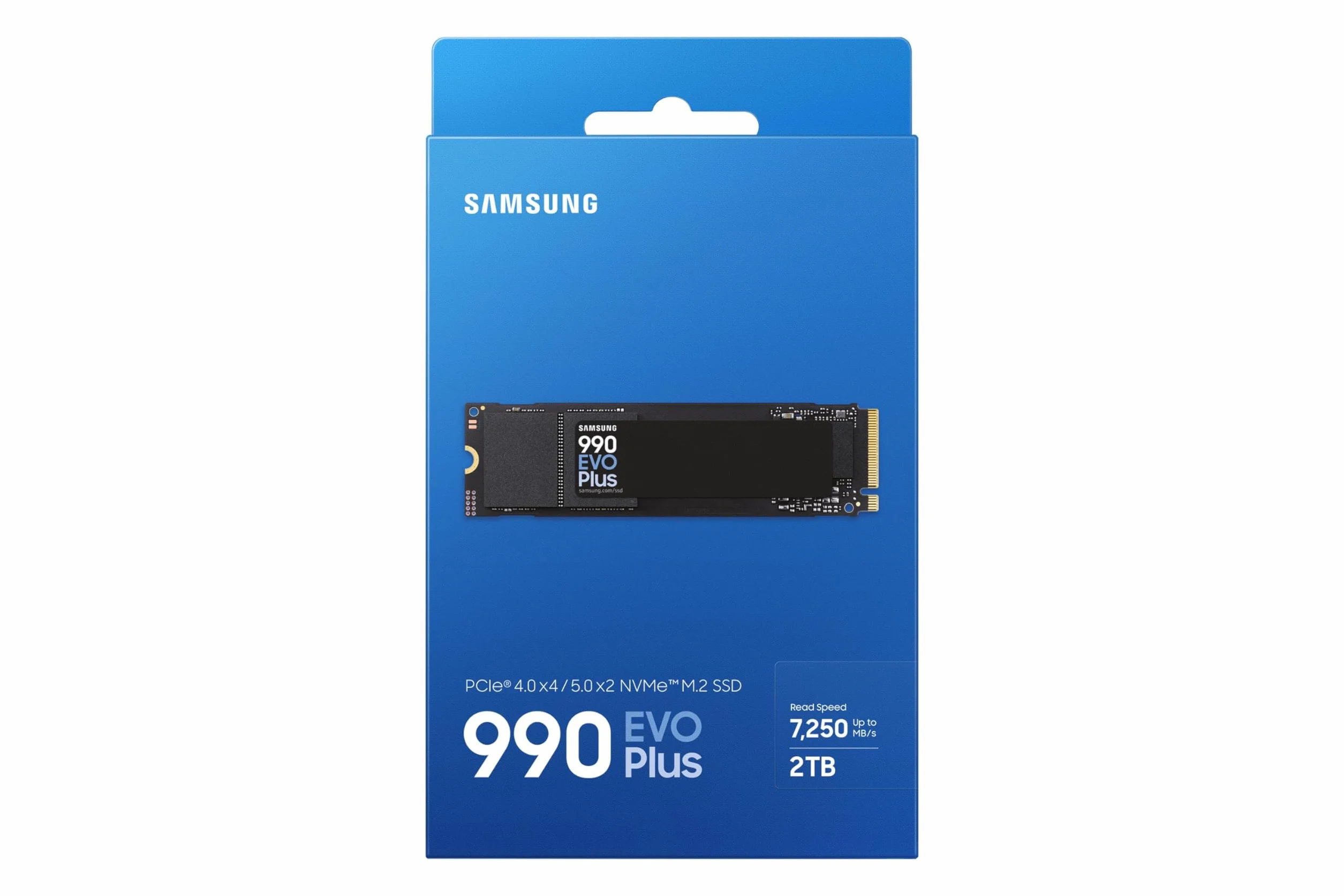 Samsung SSD Interne 990 EVO Plus, 2 To, NVMe 2.0 PCIe 4.0 x 4 / 5.0x2, Vitesse de lecture 7250 Mo/s