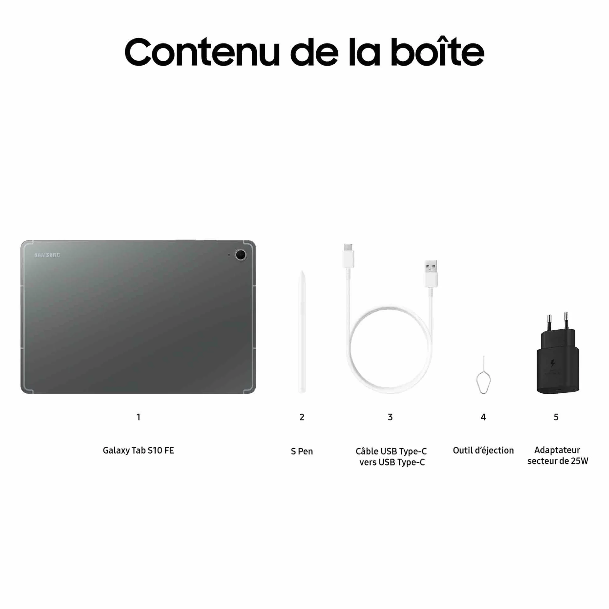 Samsung Galaxy Tab S10 FE Tablette Android 5G 10.9" 256 Go S Pen IP68 Gris Anthracite