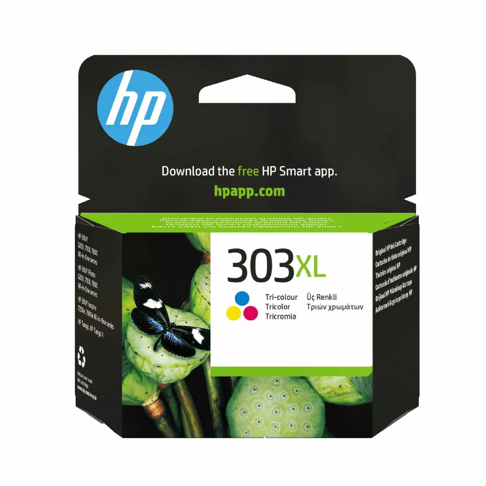 HP 303XL Cartouche d'encre trois couleurs Grande capacité T6N03AE Compatible Envy Photo 6220 6230 6250 7130 7820 7830 Tango Tango X