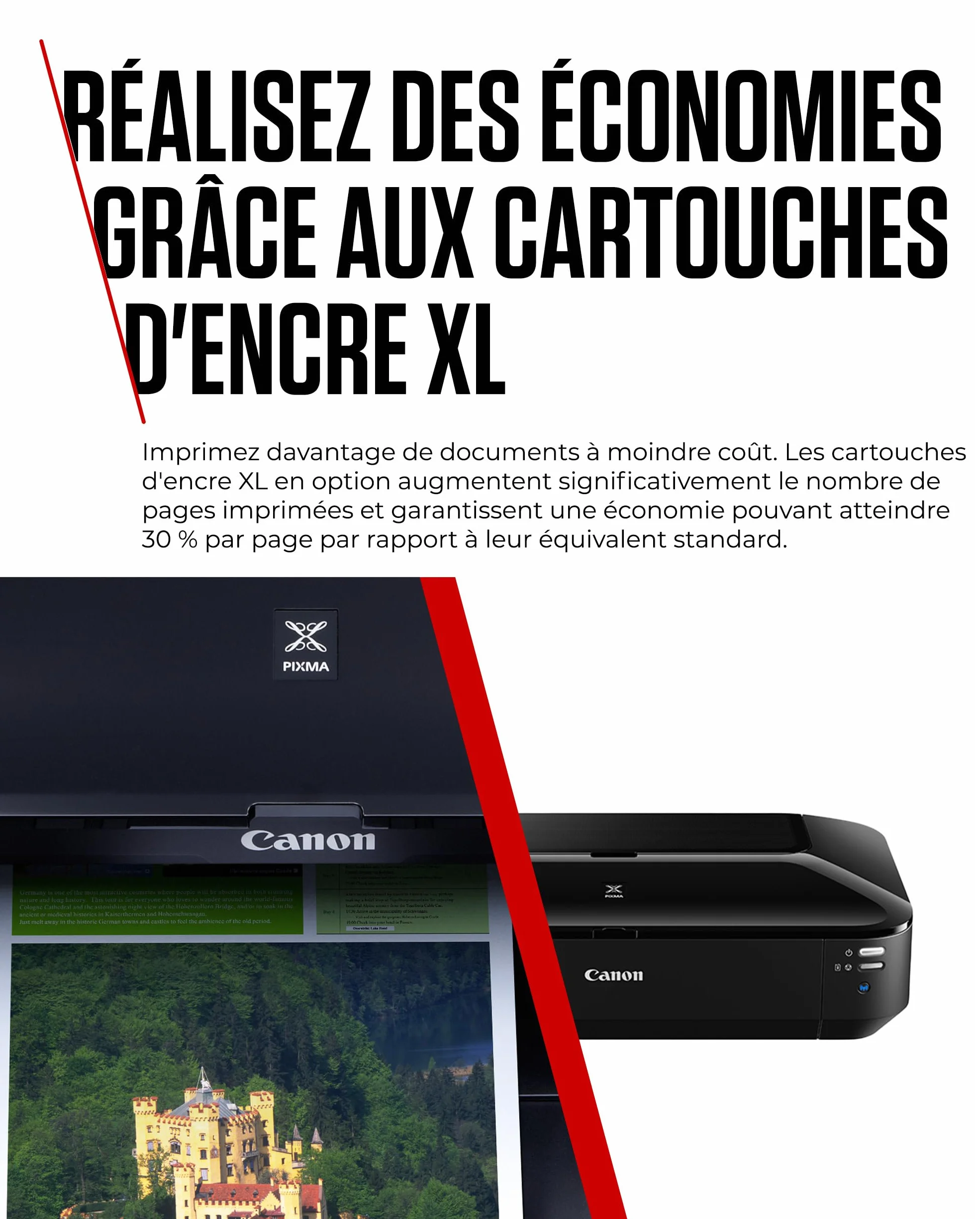 Canon PIXMA iX6850 Imprimante WiFi Noire 5 Encres A3+ Jet d'Encre Multifonction Bureau