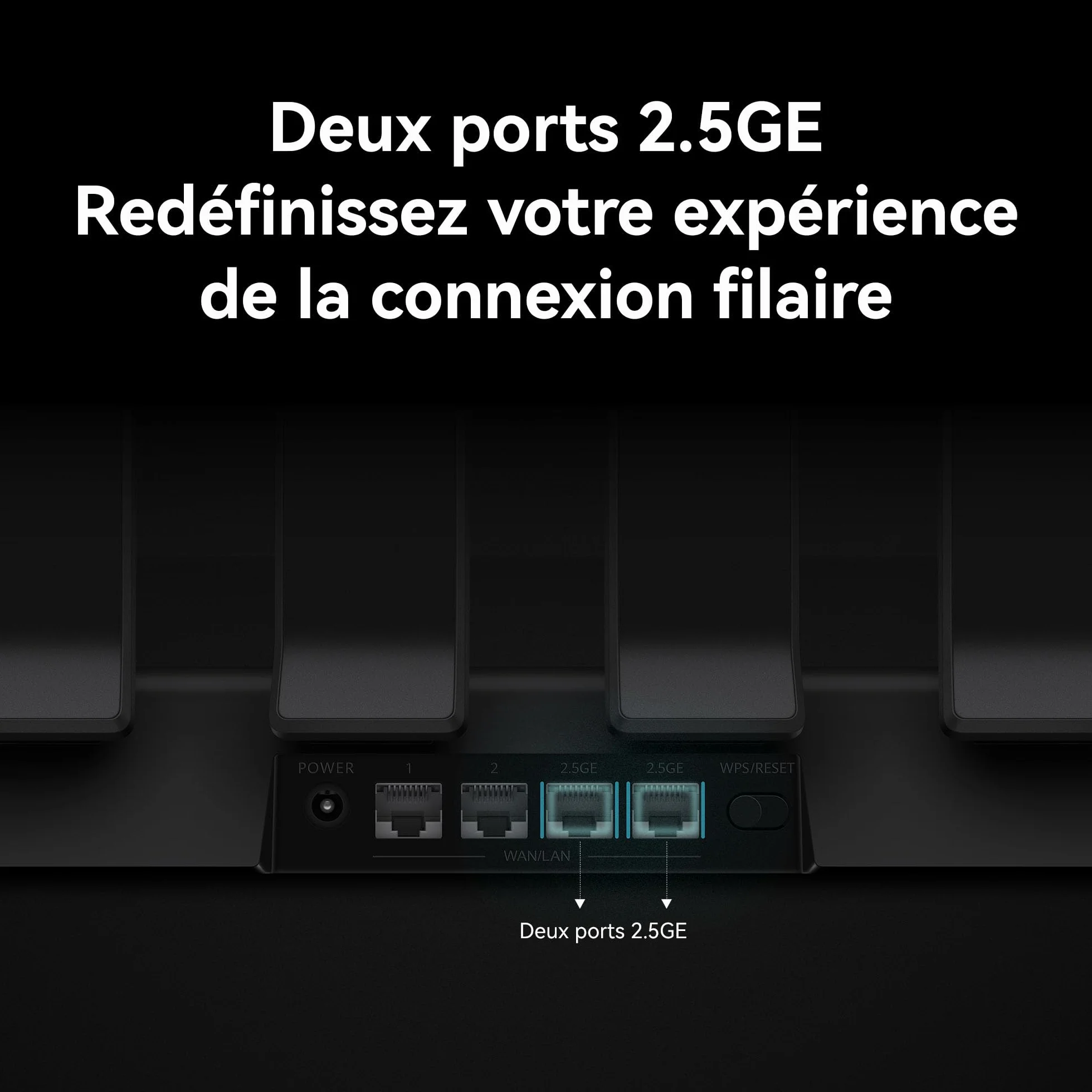 HUAWEI WiFi BE3 Pro, Wi-Fi 7 Double Bande 3,6 Gbit/s, Antenne Intelligente, 2x2,5GE+2xGE