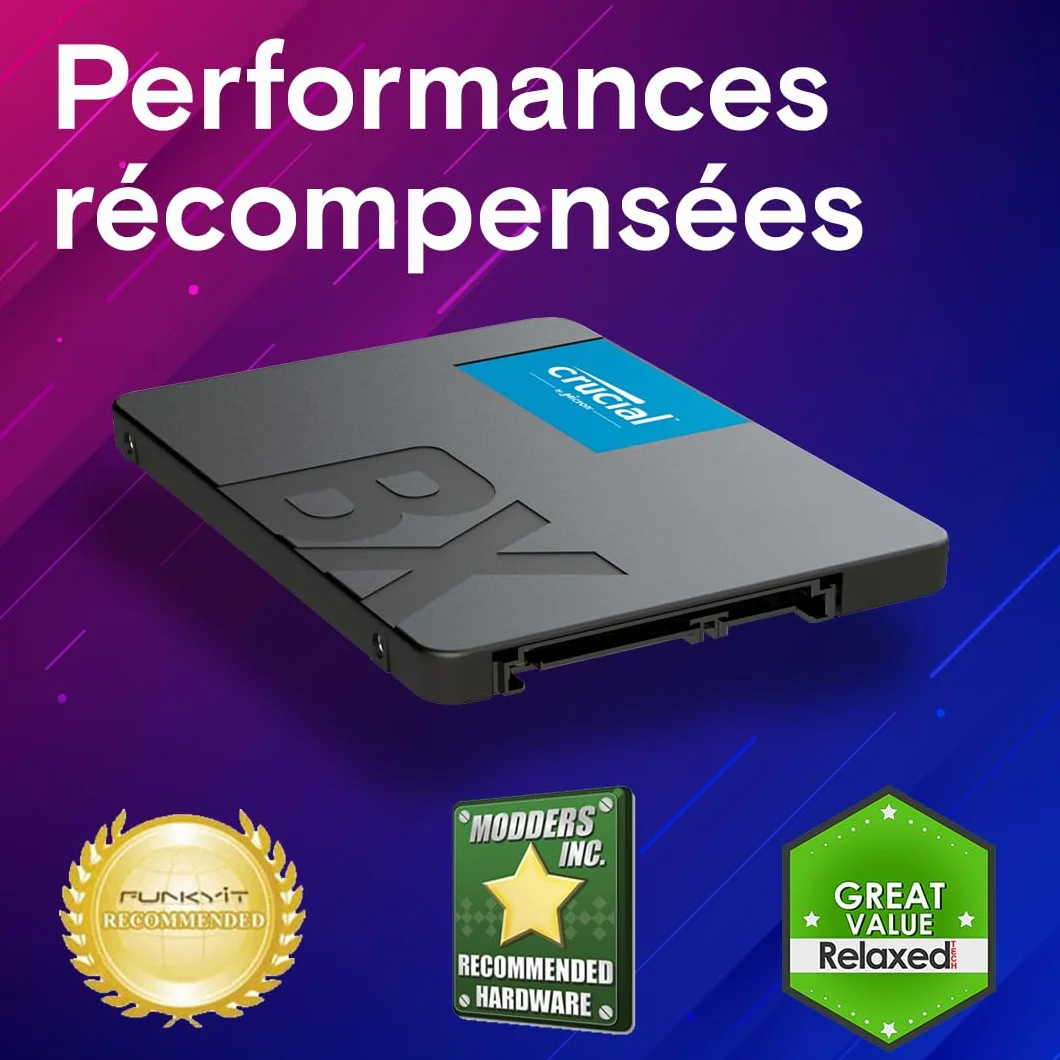 Crucial BX500 480Go SATA SSD 2.5" Interne 540MB/s 3D NAND