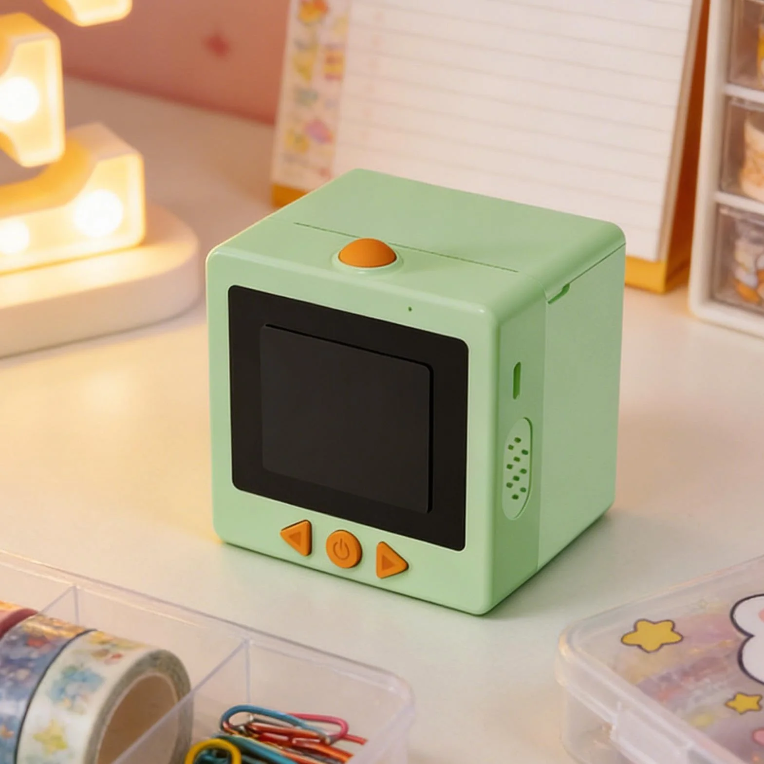AI Sticker Box Printer, Smart Voice Sticker Maker Mini Imprimante D'Étiquettes Thermique avec Écran, Machine Portable sans Encre