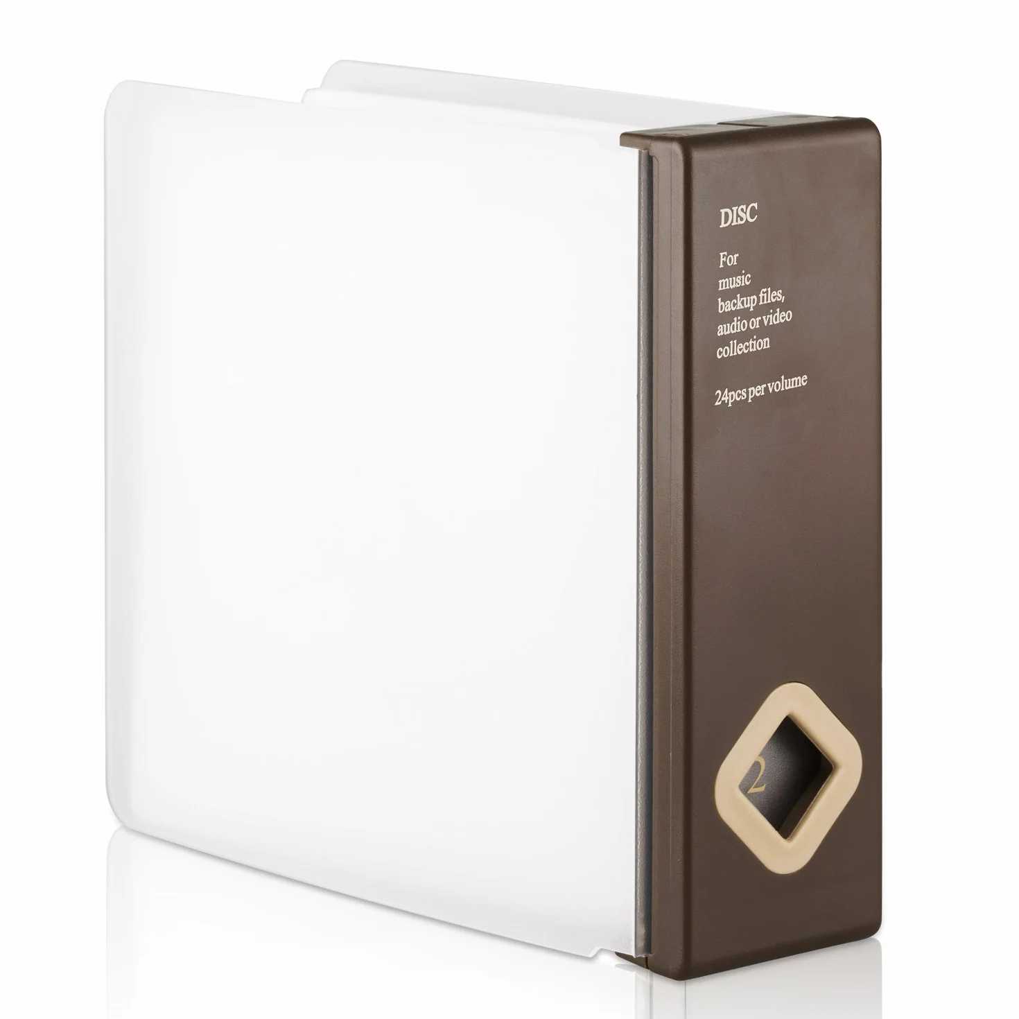 AhfuLife Boîte de Rangement Colorée pour CD ou DVD 120 Disques, Marron