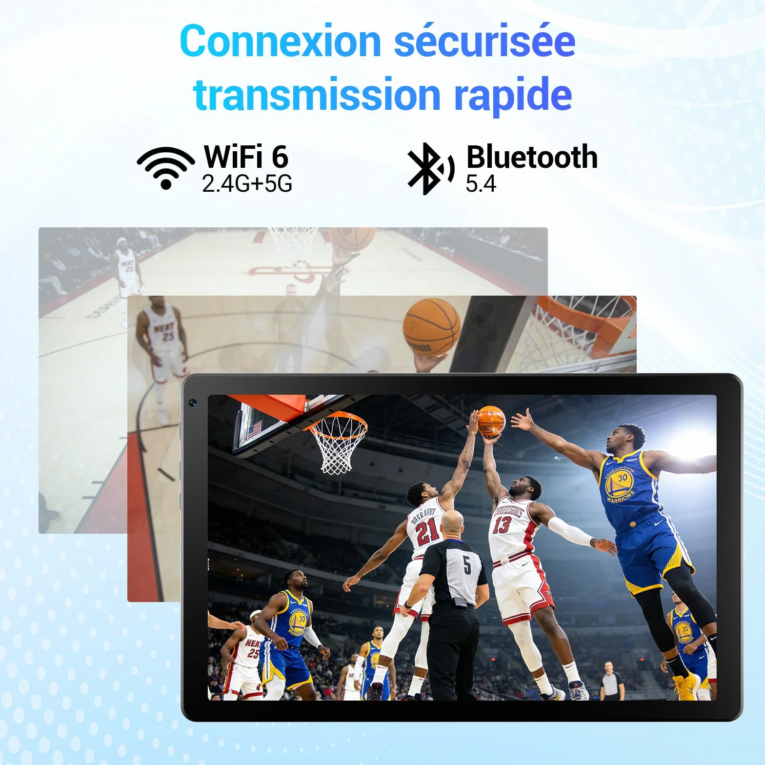 Tablette 10 Pouces Android 15 2026, 16 Go RAM, Écran HD IPS 1280x800, WiFi 6, Bluetooth 5.4, Batterie 5000mAh, Noir