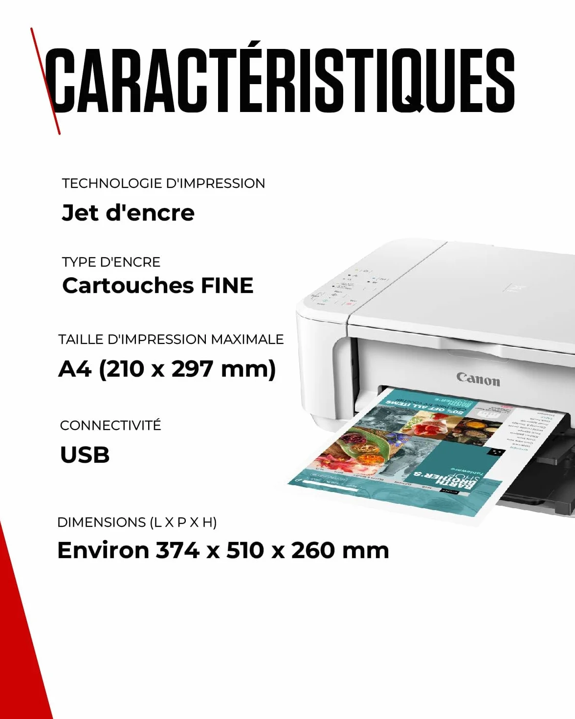 Canon PIXMA MG3650S Imprimante Tout-en-Un sans Fil pour la Maison