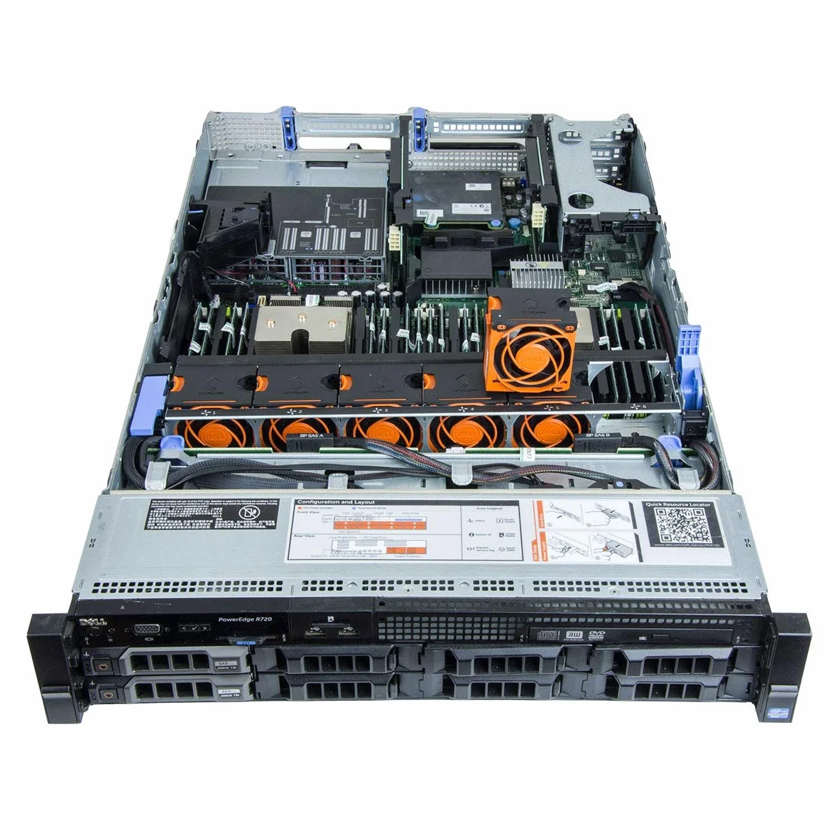 Dell PowerEdge R720 8 LFF 2x Intel Xeon E5-2640 32 Go DDR3 ECC Reg 2x 2 To SAS 3.5" H710 Raid Ctrl 2U Rack 2x LAN 1000 2x PSU