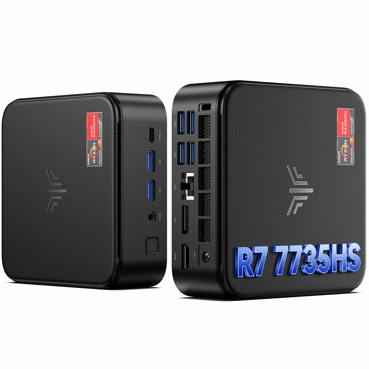 NiPoGi E3B Mini PC AMD Ryzen 7 7735HS 24 Go LPDDR5 512 Go SSD W-11 Pro Ordinateur Bureau