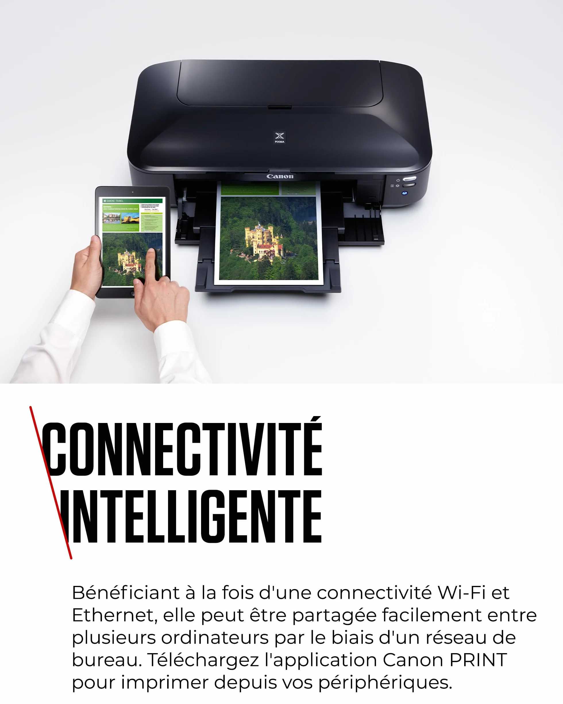 Canon PIXMA iX6850 Imprimante WiFi Noire 5 Encres A3+ Jet d'Encre Multifonction Bureau