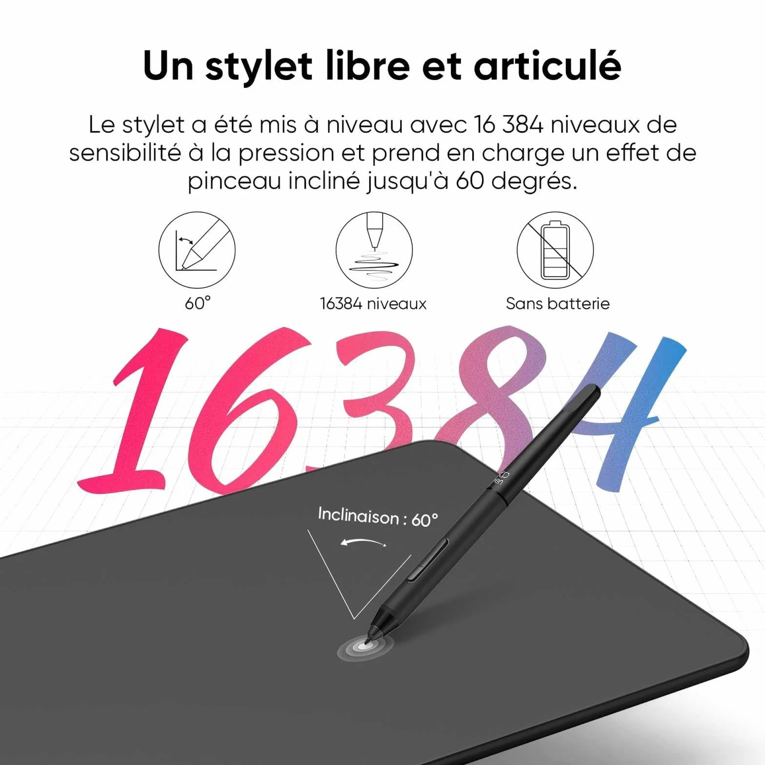 XPPen Deco 01v3 Tablette Graphique 10 Pouces 16384 Niveaux de Pression 8 Raccourcis Personalisables