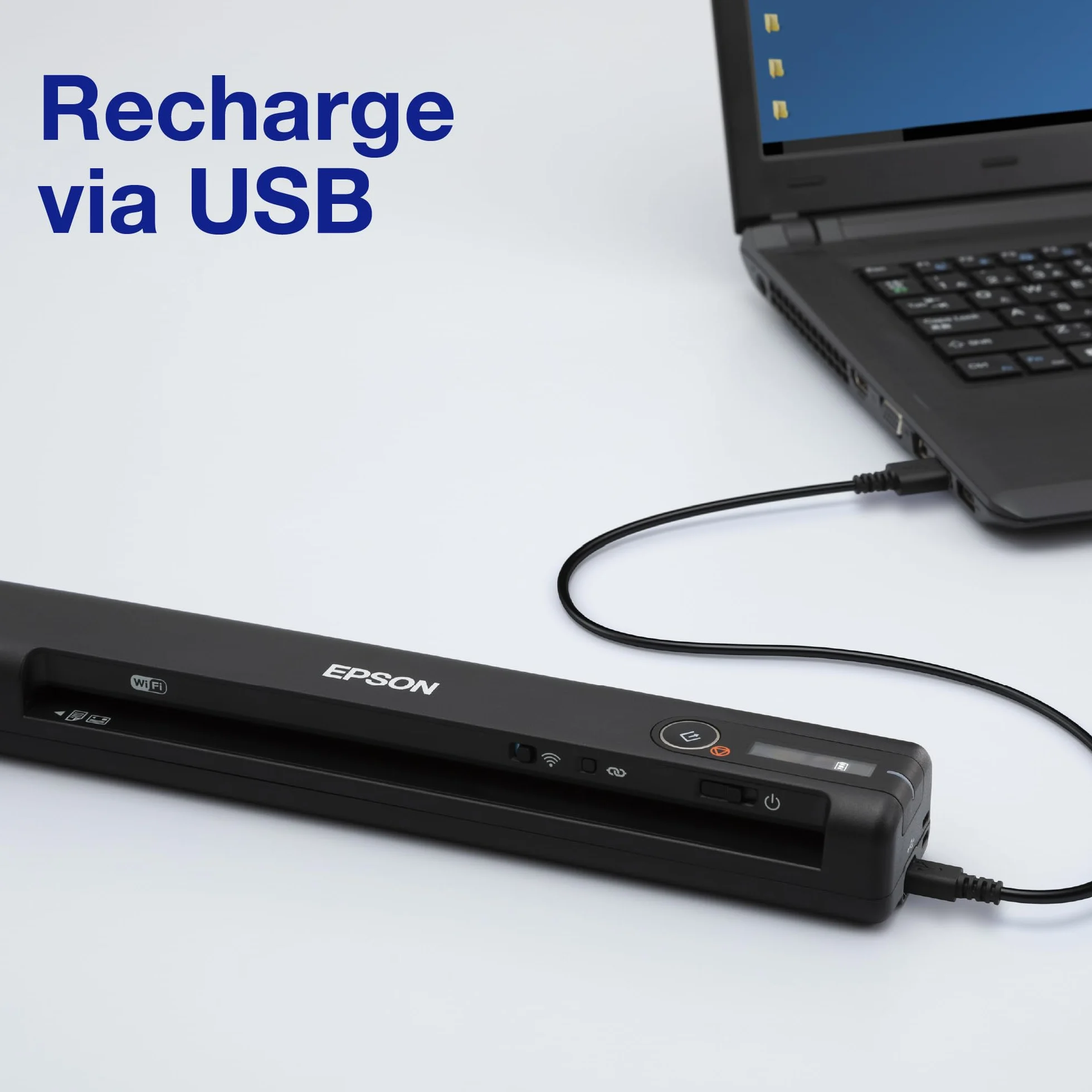 EPSON WorkForce ES-60W skaner dokumentów mobilny WiFi bateria LCD 4s/strona ScanSmart podajnik automatyczny czarny