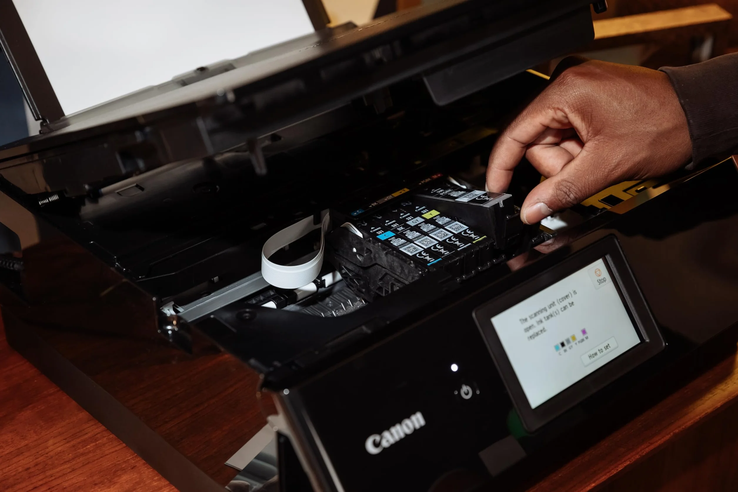 IC-Office TS8750 Imprimante jet d'encre multifonction 3 en 1 Noir + 24 cartouches XXL