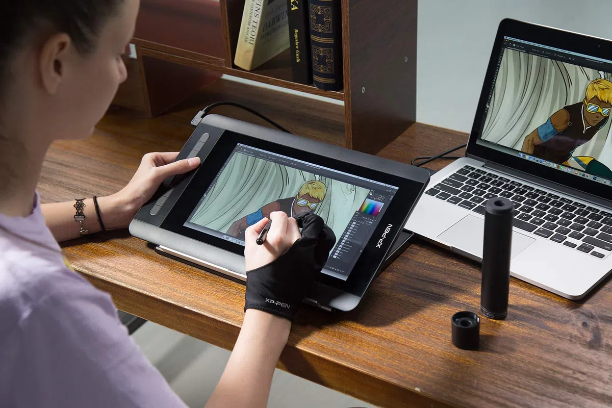 XP-Pen Artist 12 Tablette Graphique avec Ecran 11.6 Pouces à Stylet Passif 8192 Niveaux Acompagnée avec 6 Raccourcis et 1 Barre Tactile - Compatible avec Windows et Mac