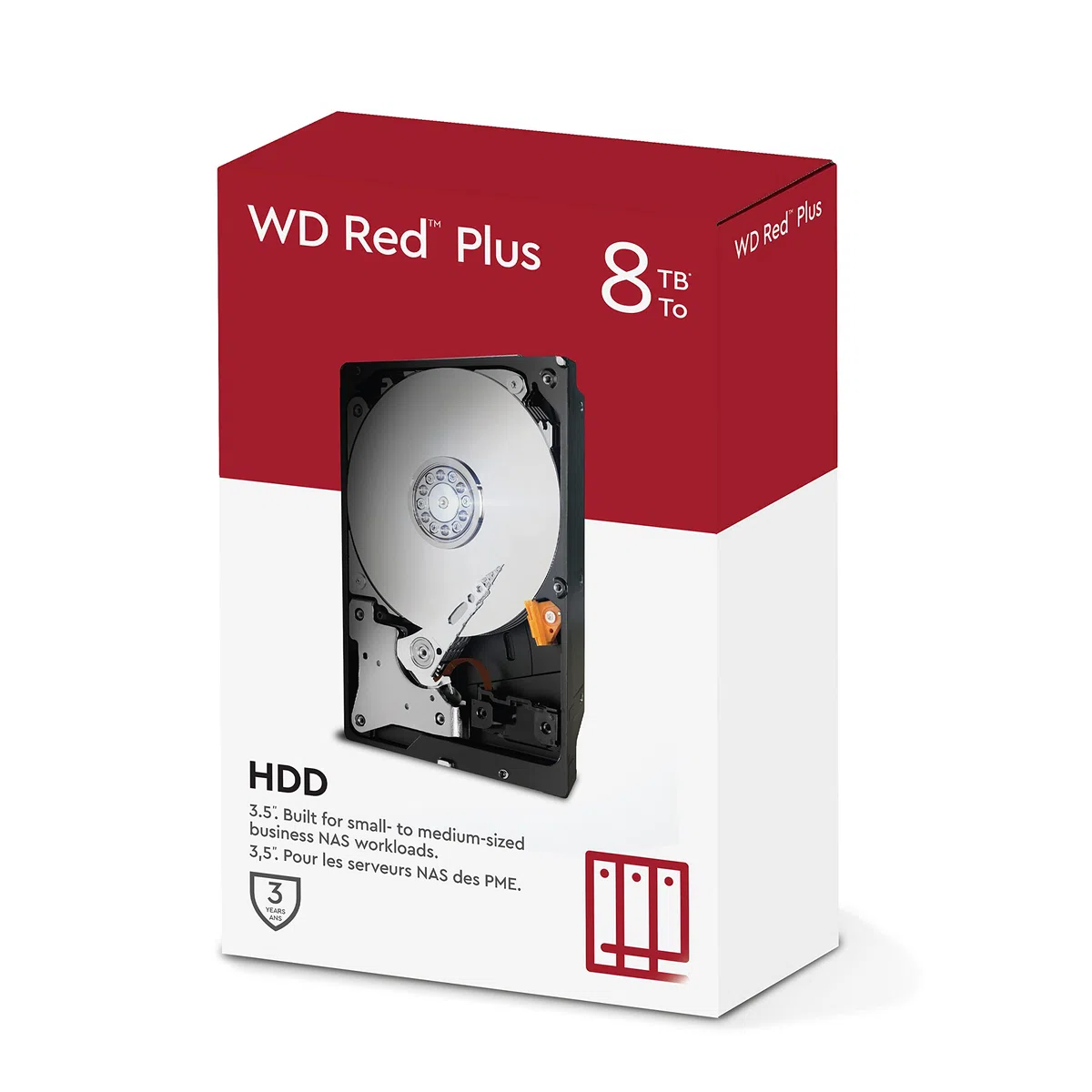 WD Red Plus 8 To NAS 3,5" Disque dur interne - Classe 7200 RPM, SATA 6 Gb/s, CMR, 256 Mo en cache