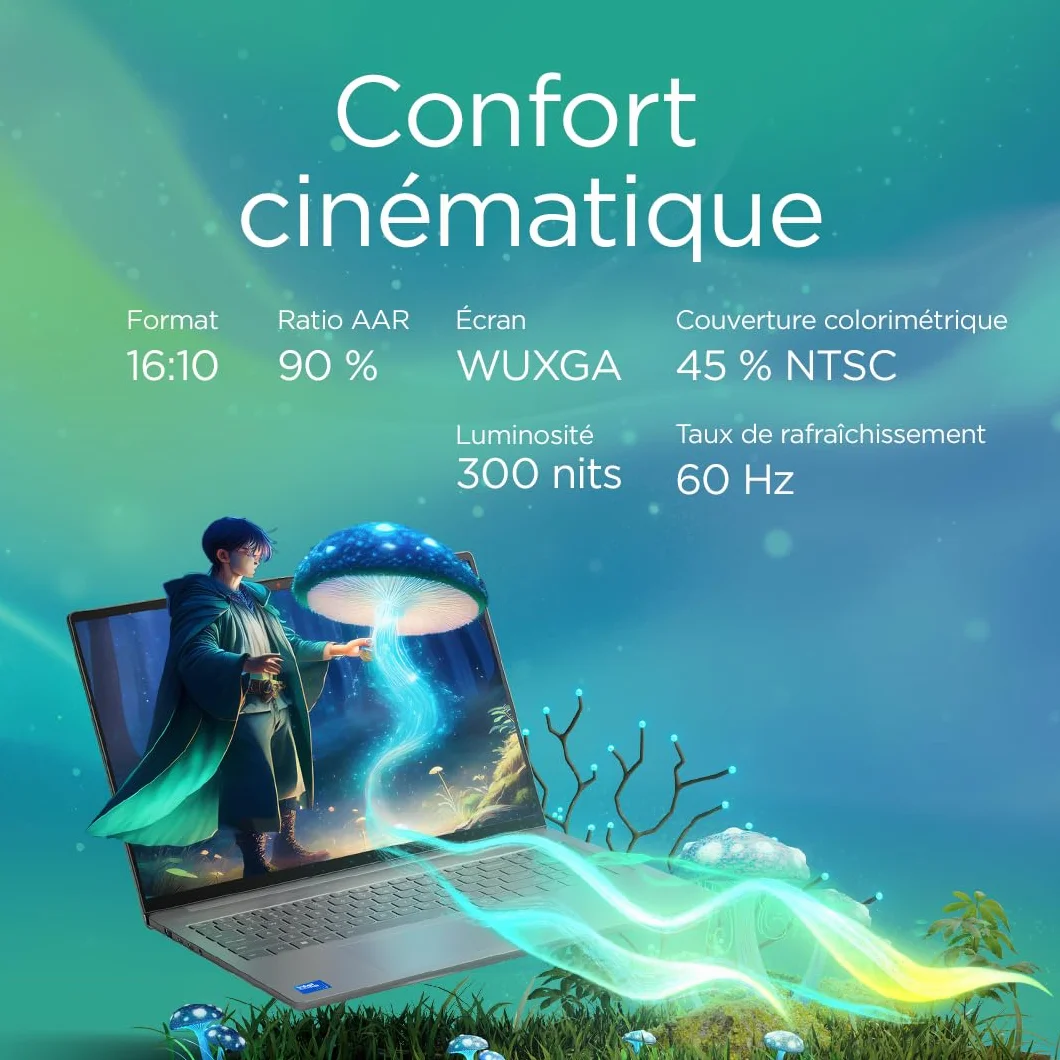 Lenovo IdeaPad Slim 5 16IMH10 Ordinateur Portable 16" WUXGA Intel Core Ultra 5 135H RAM 16Go SSD 512Go Windows 11 Home Clavier AZERTY Français Gris