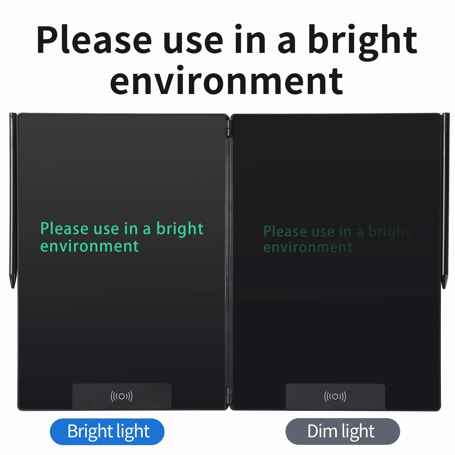 EMEBAY Tablette d'écriture LCD 14.3" Pliant Ultra Mince Bloc-Notes numérique effaçable