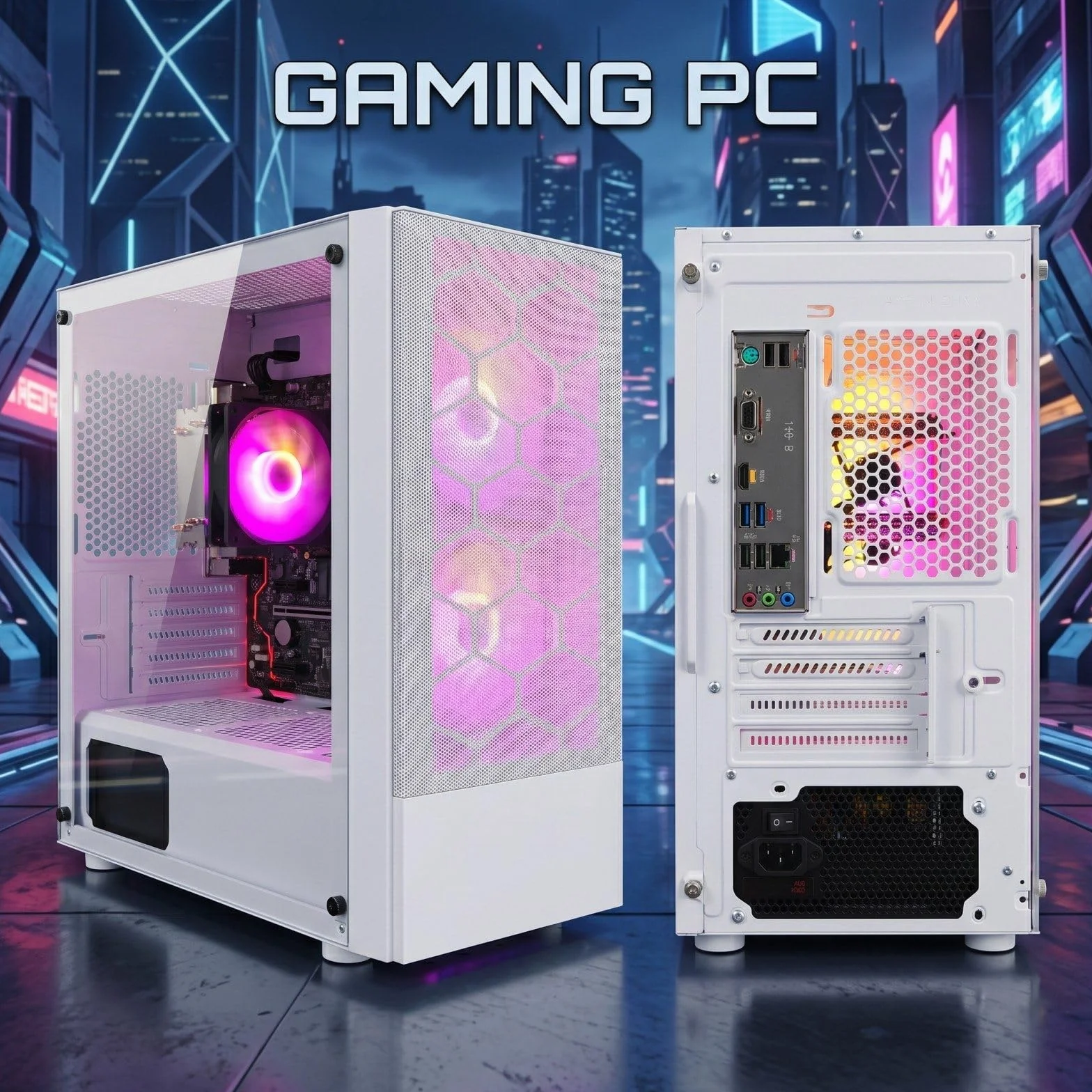 PC Ordinateur de Bureau Ryzen 5 3400G 16Go DDR4 RAM 512Go SSD WiFi6 BT 5.0 Windows 11 Pro