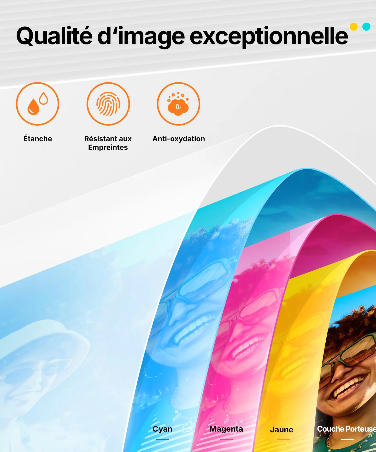 Liene Amber M110 Mini Imprimante Photo Portable Bluetooth Kit 60 Photos 10x15 cm 20 Autocollants 7,7 cm 2 Cartouches Thermosublimation