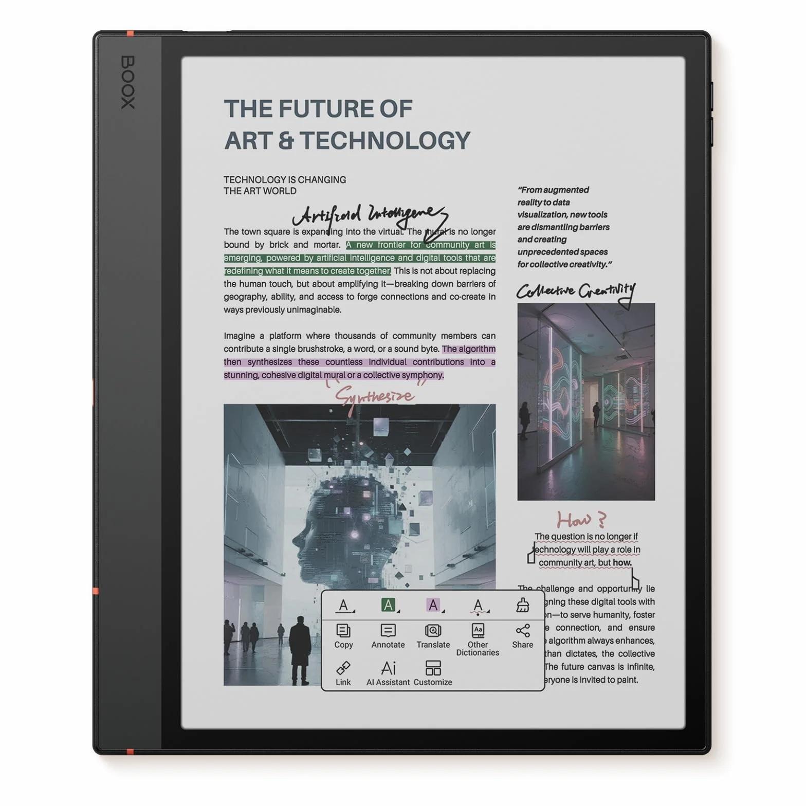 BOOX Note Air5 C Tablette ePapier 10,3" 64 Go Android 15 E-Ink Liseuse