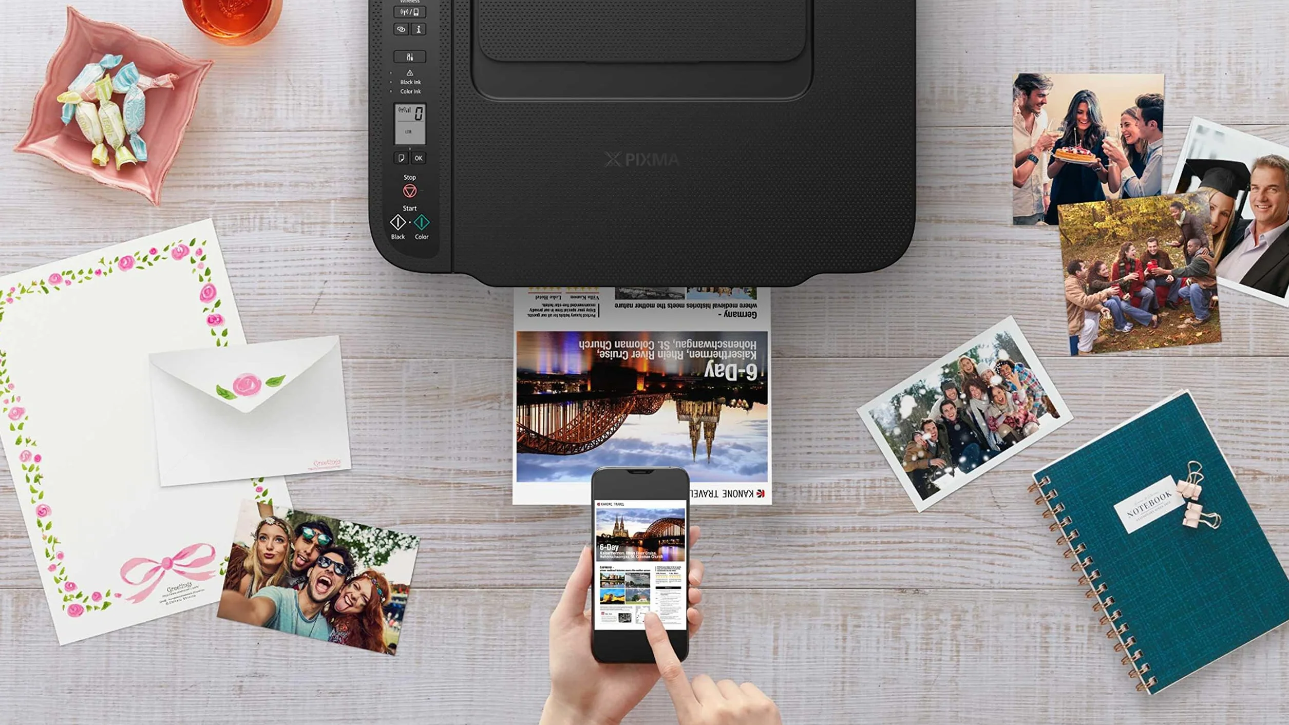 Canon PIXMA TS3550i Imprimante 3-en-1 Jet d'encre sans Fil Noir