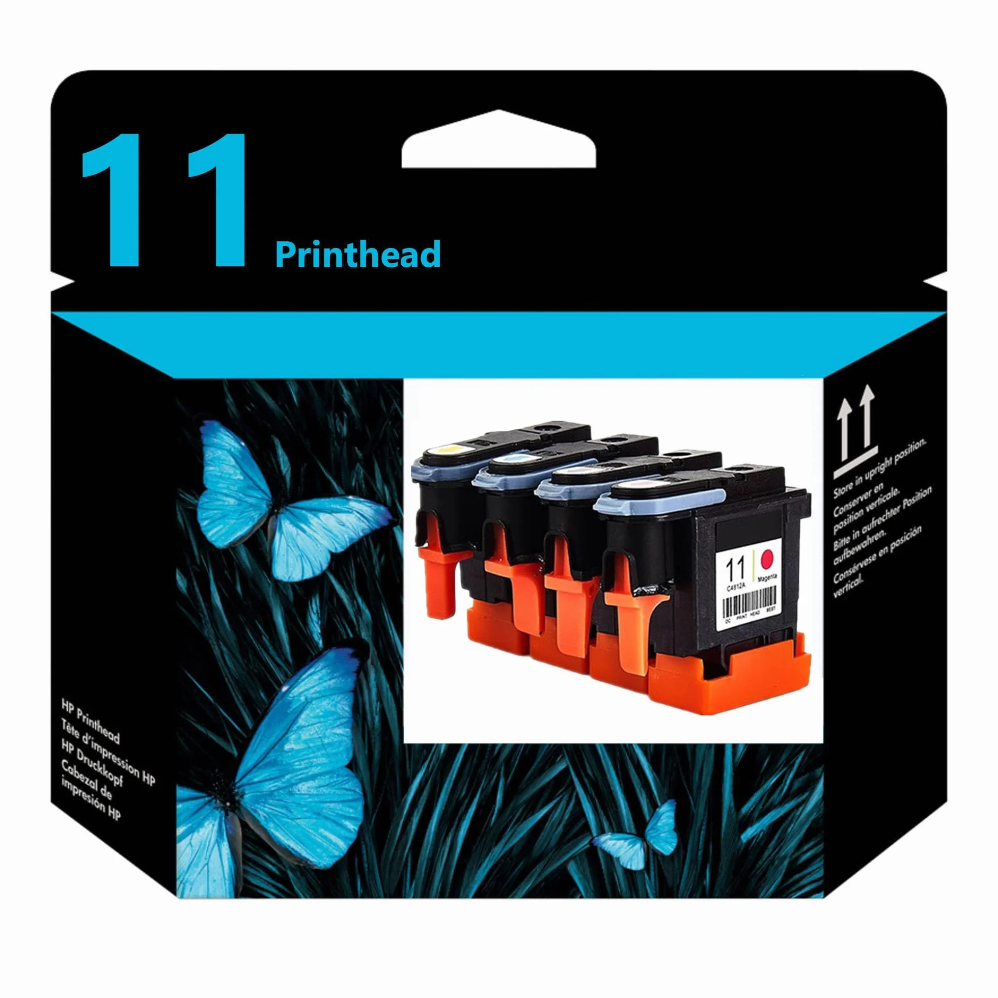 Tête d'impression 11 Encres C4810A C4811A C4812A C4813A Remplacement pour Imprimantes HP Designjet 100 110 111 500 510 800 813 850 500ps 800ps 9110 9120 9130 K850 4 Couleurs