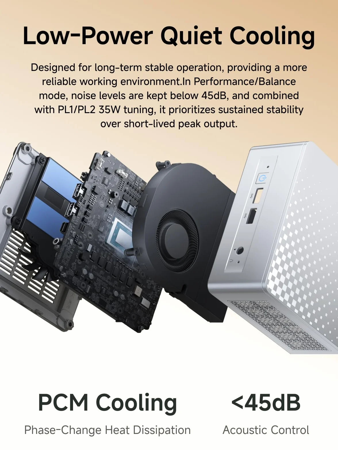 MINIS FORUM M1 Lite-125U Mini-PC Intel Core Ultra 5 125U 16 Go RAM DDR5 512 Go SSD HDMI 2.1 DP 1.4 USB 4 LAN 2.5G Wi-Fi 6E Bluetooth 5.2
