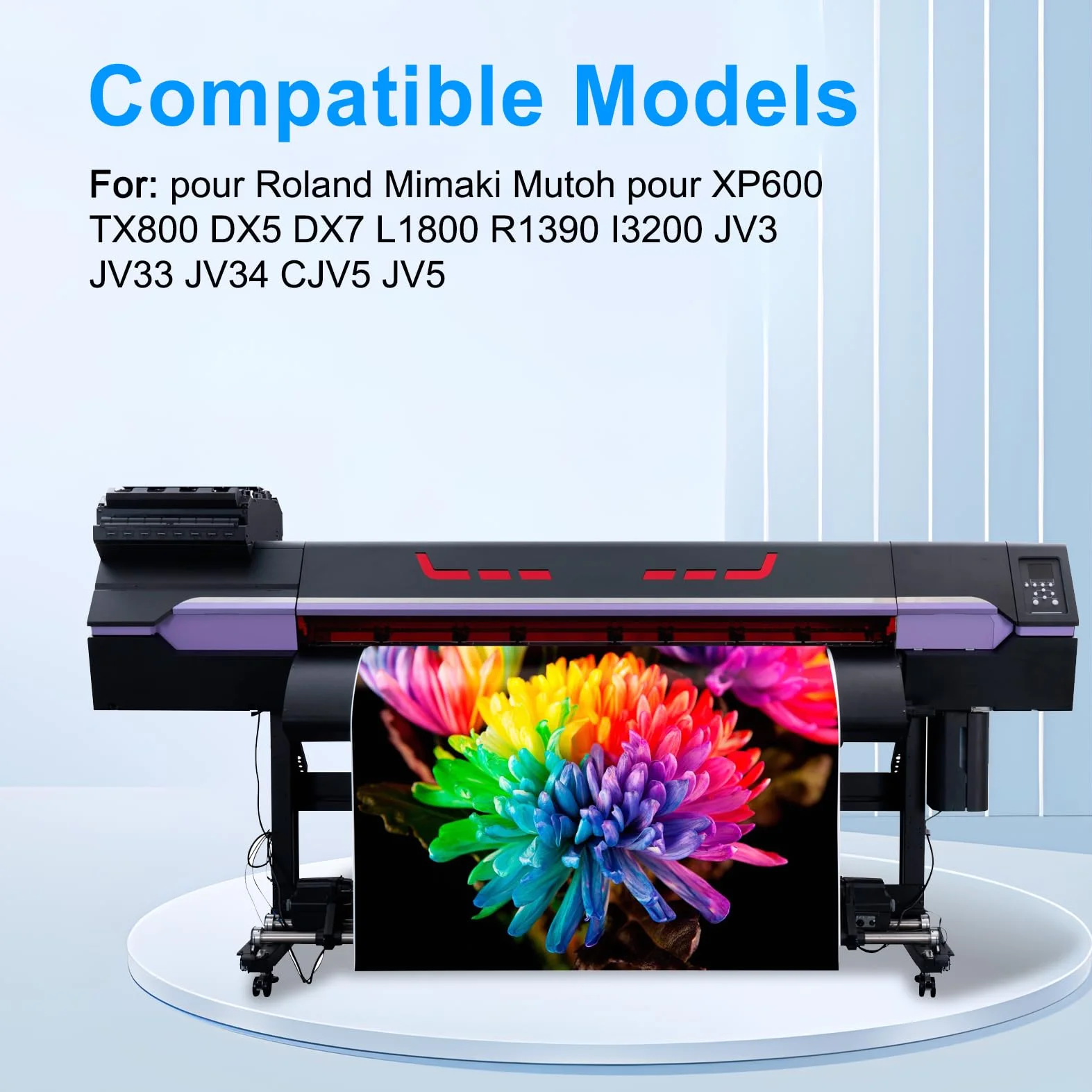 Solution de Nettoyage d'encre Eco Solvent 500ml Compatible Roland Mimaki Mutoh XP600 TX800 DX5 DX7 DX9 DX10 DX11 DX4 I1600 I3200