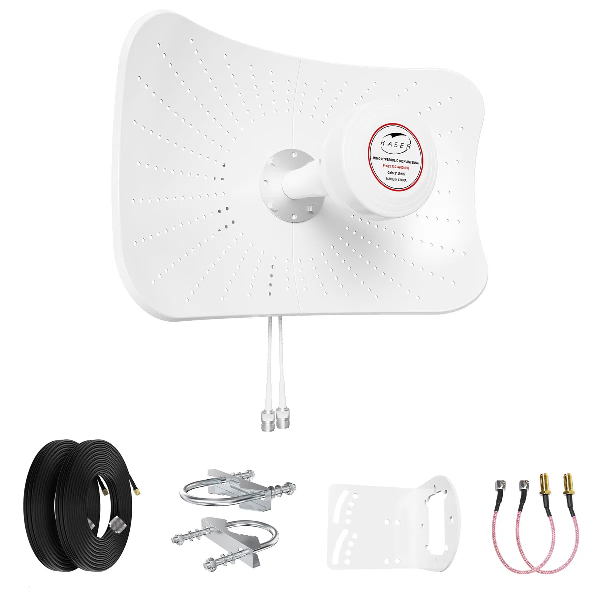Antenne 5G 4G LTE Mimo 1710-6000 MHz 19 dBi KASER Connecteur N-SMA TS9 Câbles 10M
