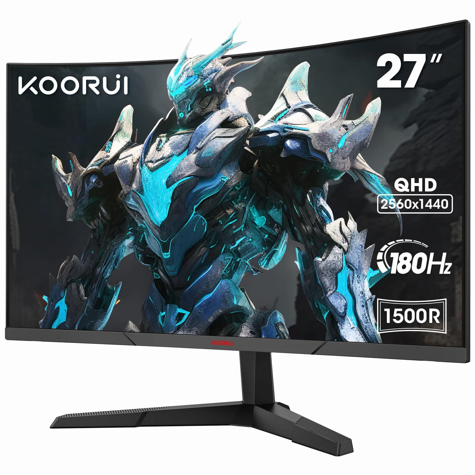 KOORUI 27" Ecran PC Gaming Incurvé 1500R Moniteur Dalle VA QHD 2560X1440 180Hz 1MS DCI-P3 85% HDMI/DP