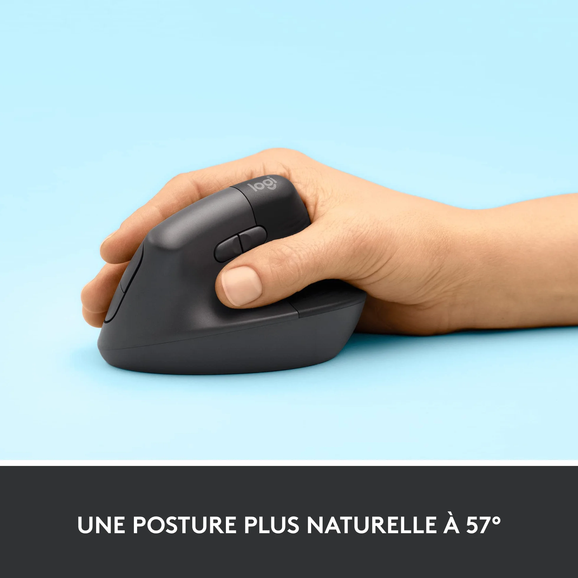 Souris Ergonomique Verticale Logitech Lift sans Fil Bluetooth Logi Bolt Silencieuse 4 Boutons Graphite